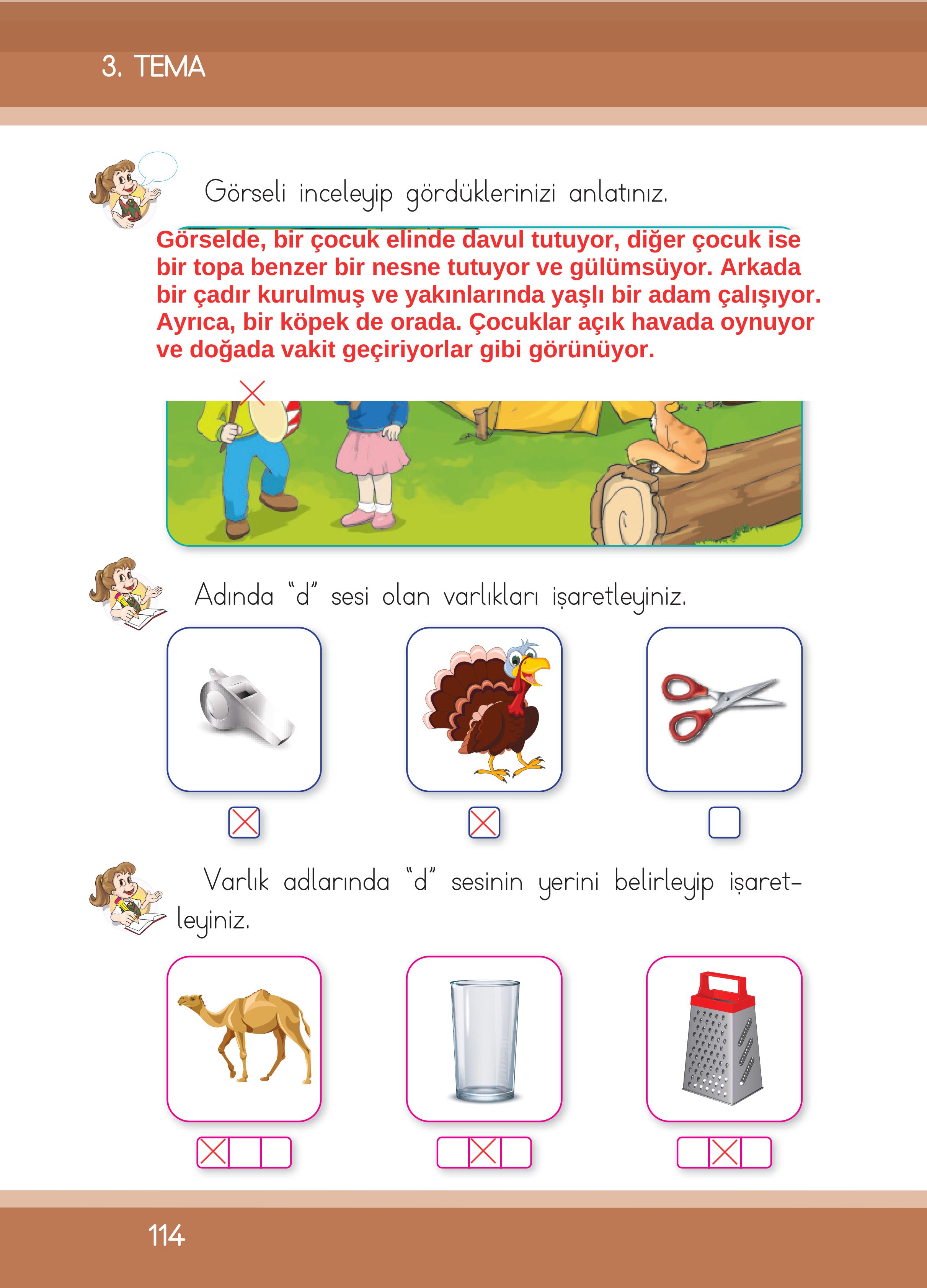 1. Sınıf İlke Yayınları İlk Okuma Yazma Ders Kitabı Sayfa 114 Cevapları