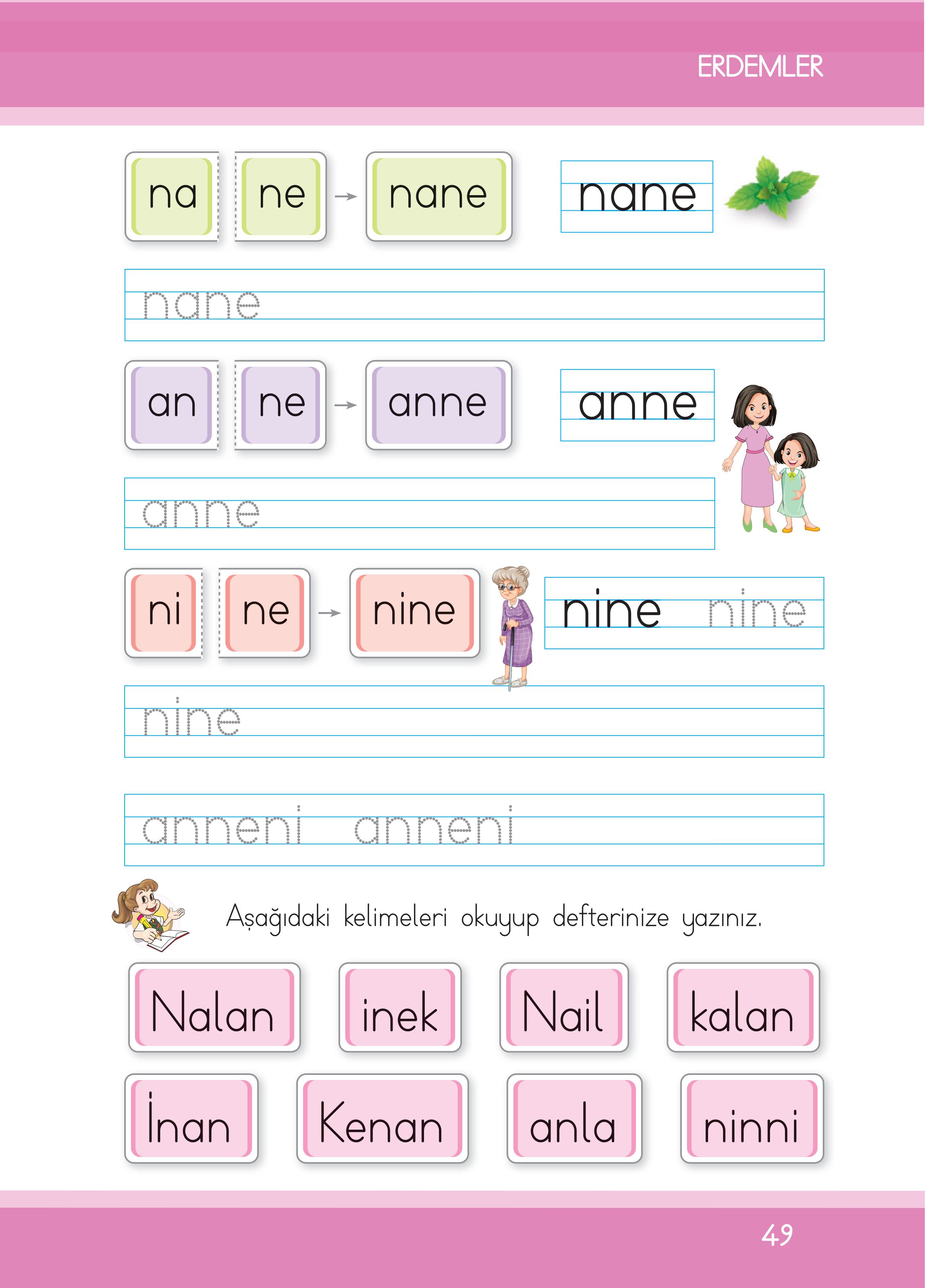 1. Sınıf İlke Yayınları İlk Okuma Yazma Ders Kitabı Sayfa 49 Cevapları