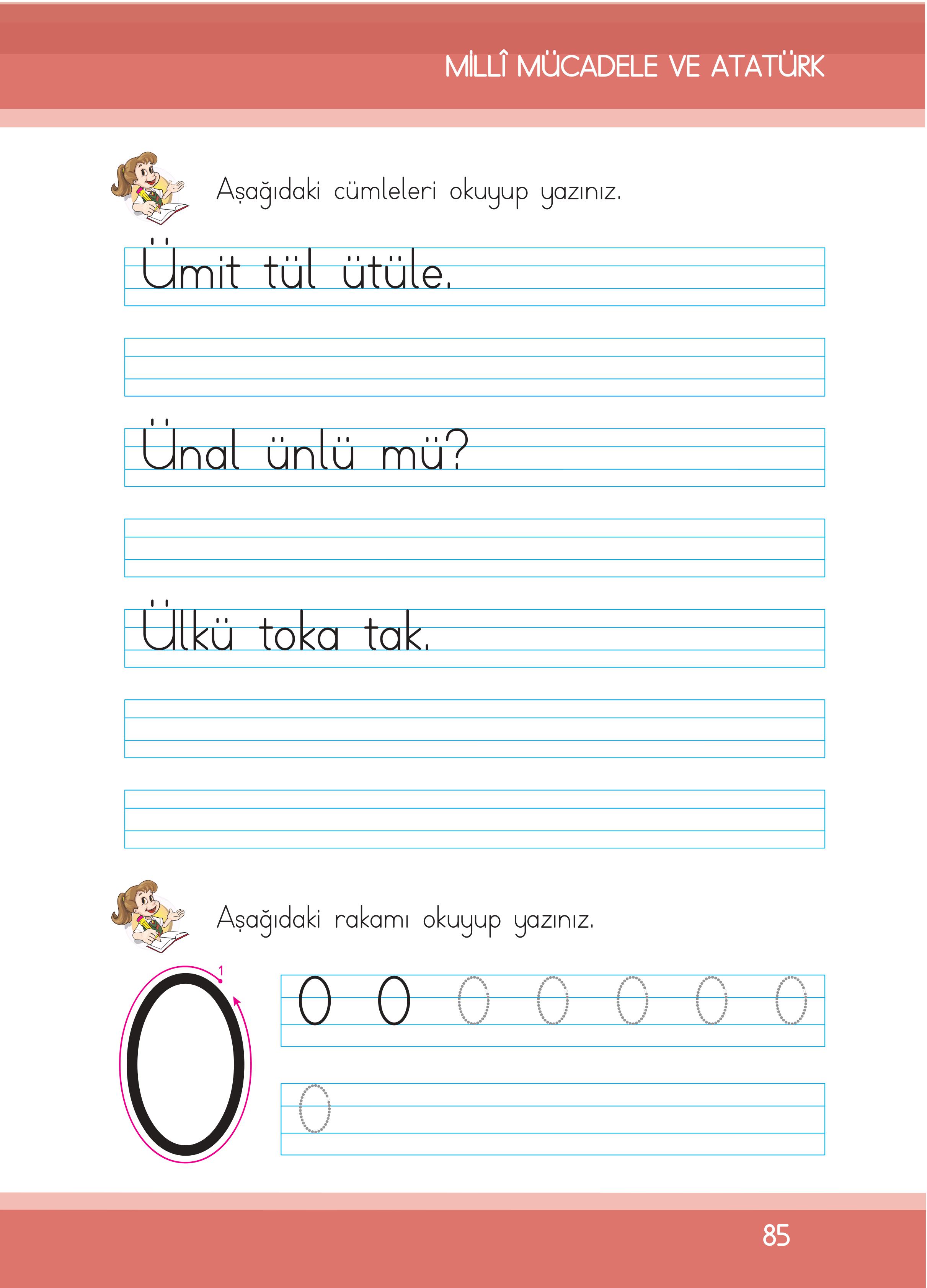1. Sınıf İlke Yayınları İlk Okuma Yazma Ders Kitabı Sayfa 85 Cevapları