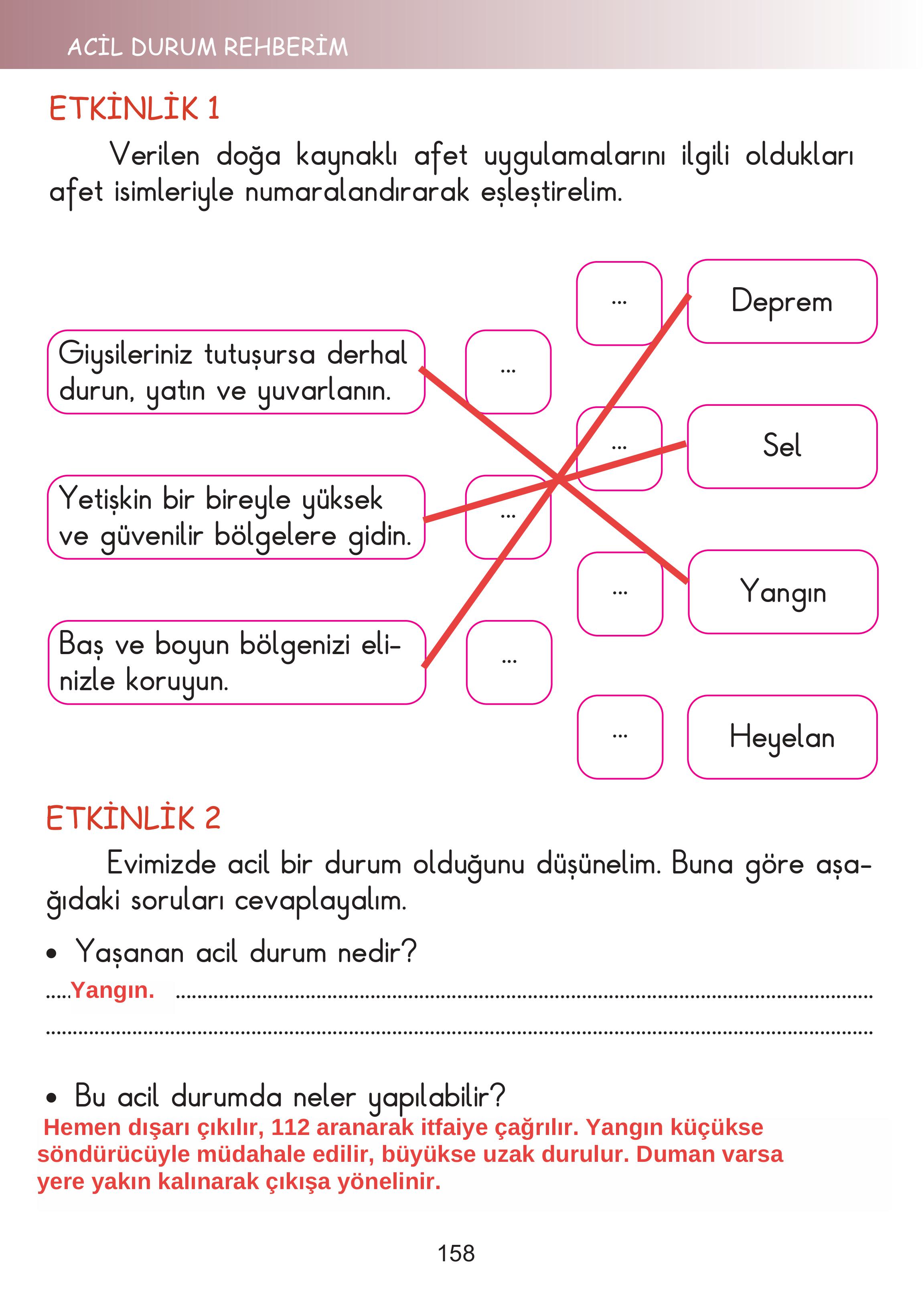 2. Sınıf Meb Yayınları Hayat Bilgisi Ders Kitabı Sayfa 158 Cevapları