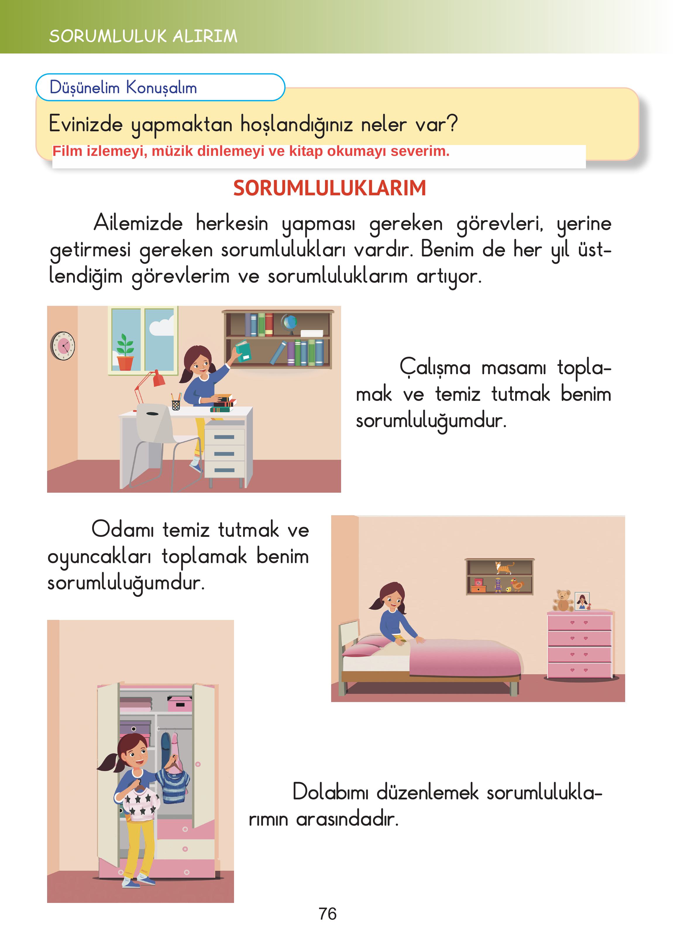 2. Sınıf Meb Yayınları Hayat Bilgisi Ders Kitabı Sayfa 76 Cevapları