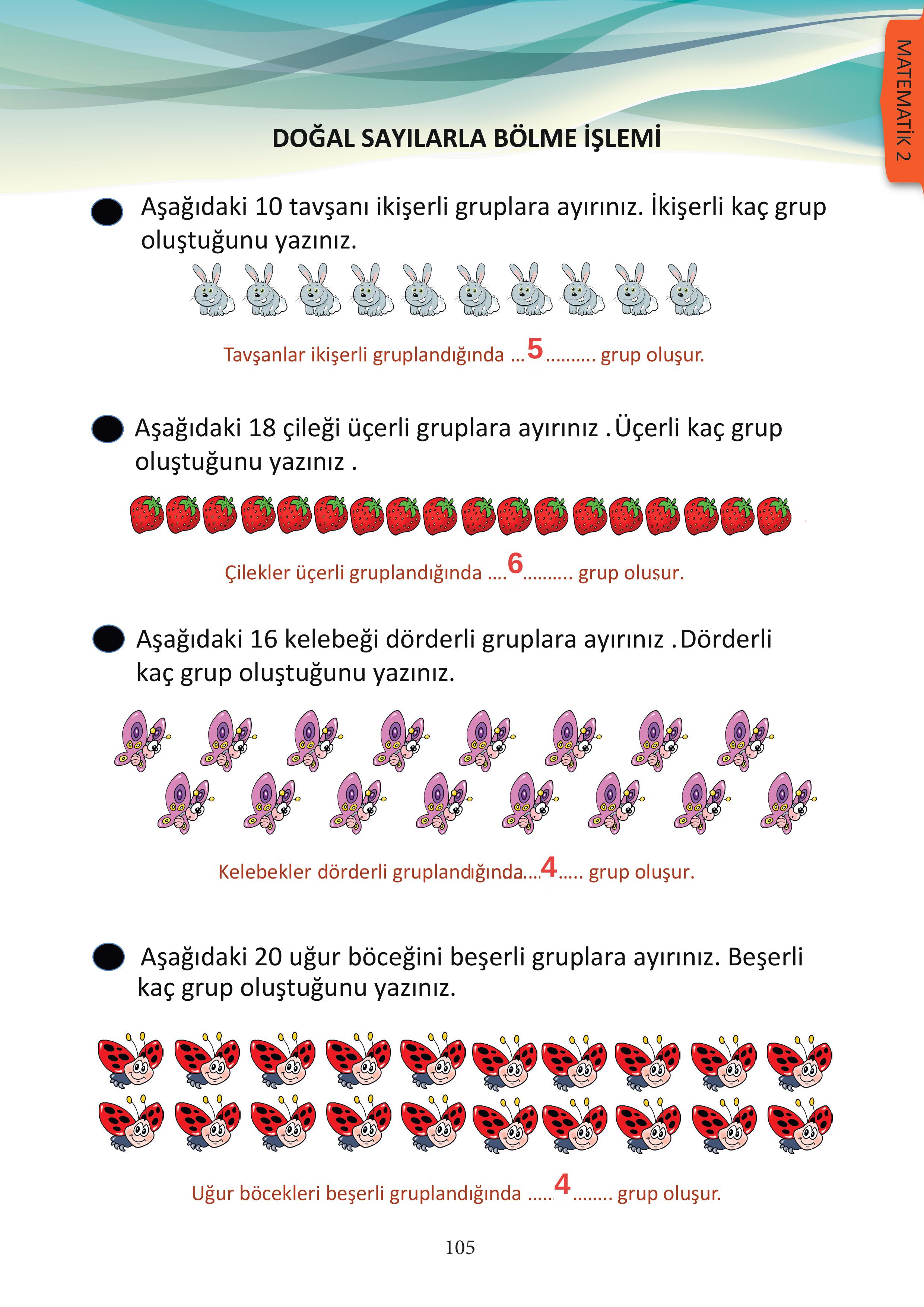 3. Sınıf Meb Yayınları Matematik Ders Kitabı Sayfa 105 Cevapları