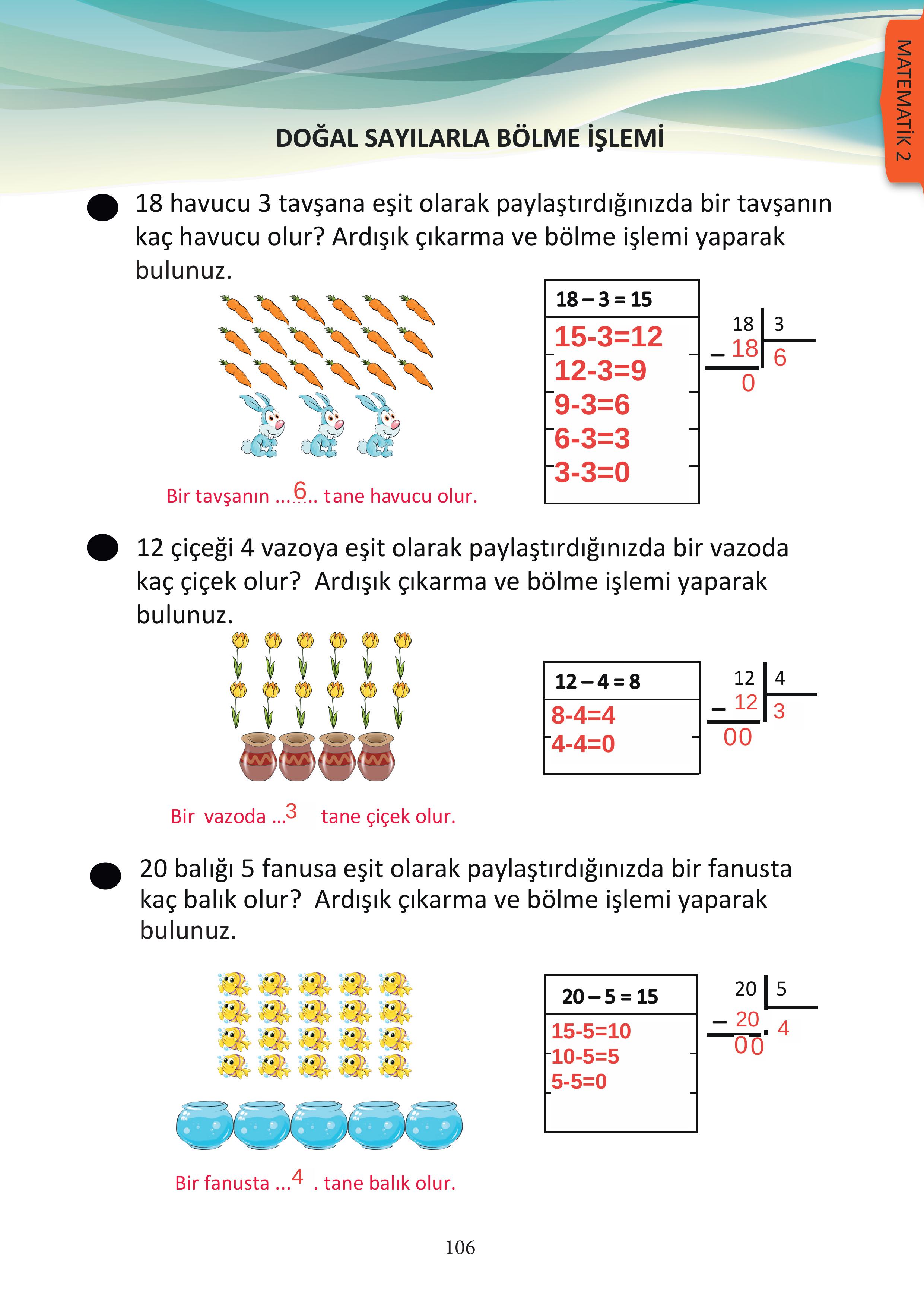 3. Sınıf Meb Yayınları Matematik Ders Kitabı Sayfa 106 Cevapları