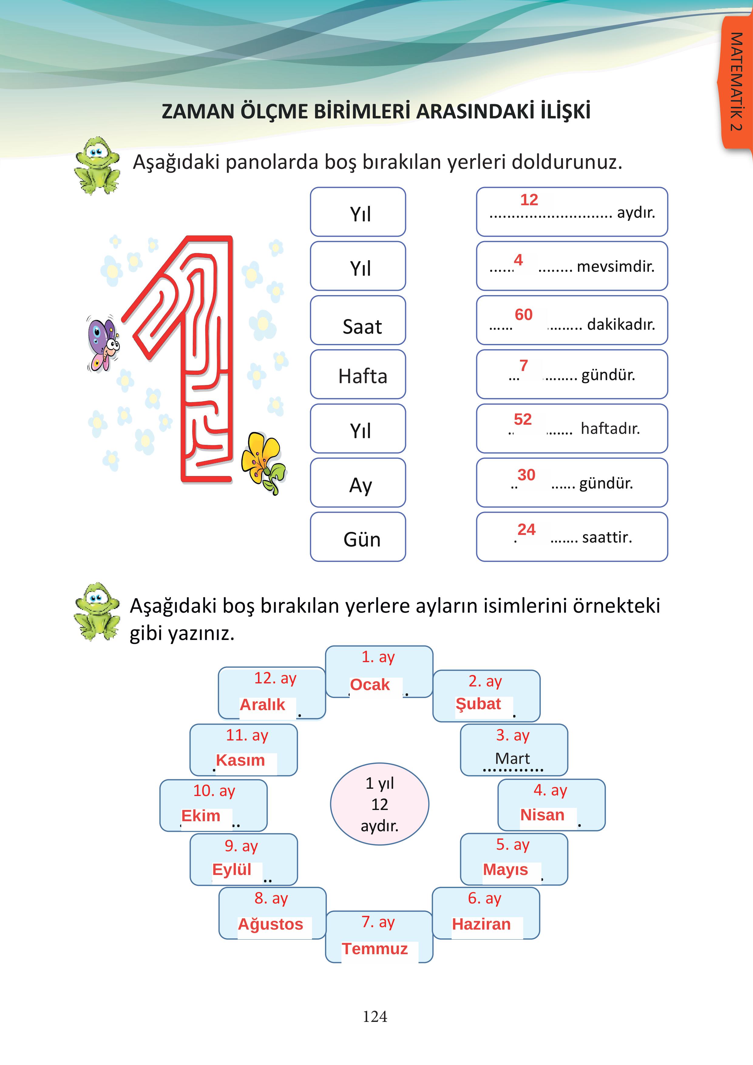 3. Sınıf Meb Yayınları Matematik Ders Kitabı Sayfa 124 Cevapları