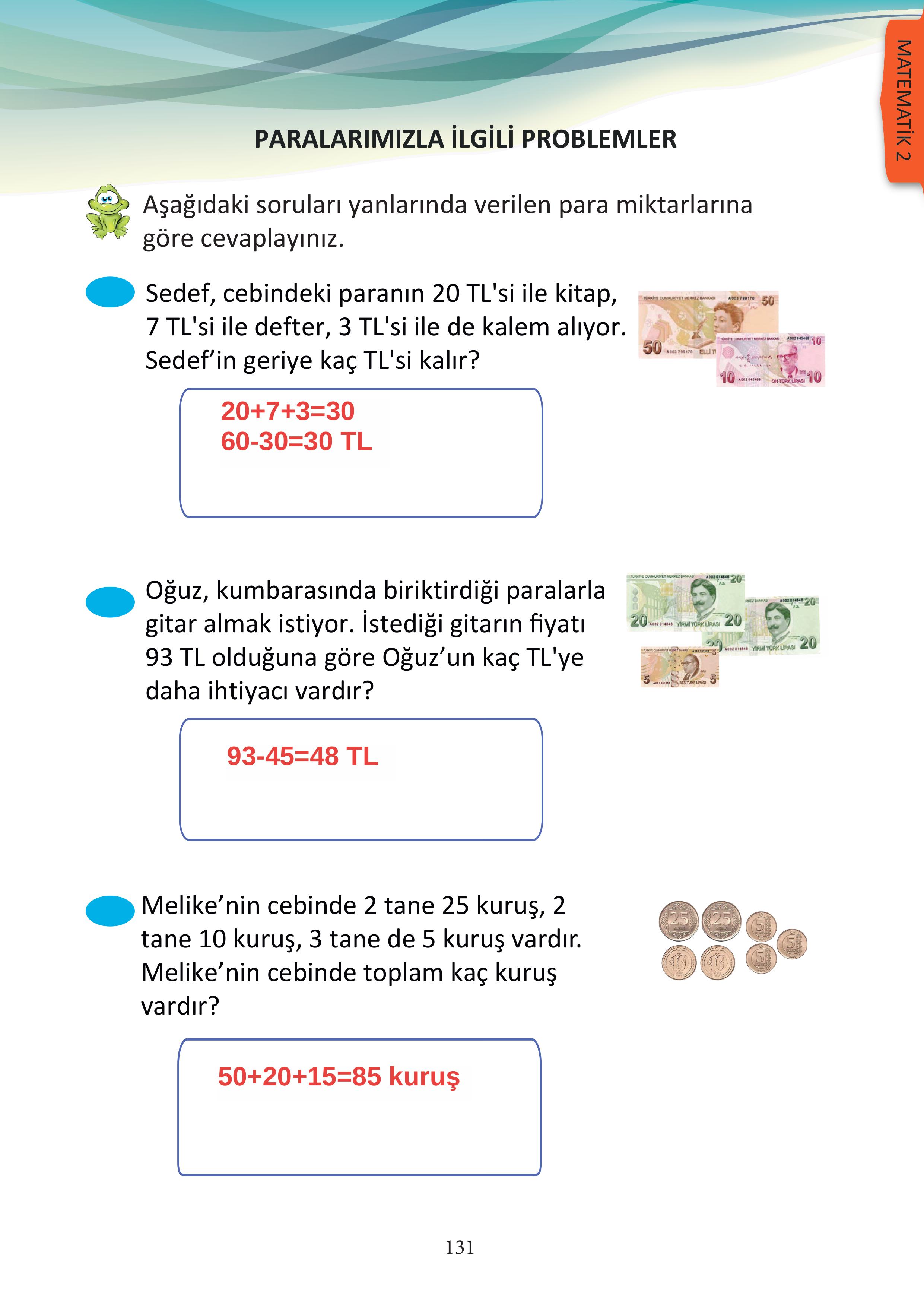 3. Sınıf Meb Yayınları Matematik Ders Kitabı Sayfa 131 Cevapları