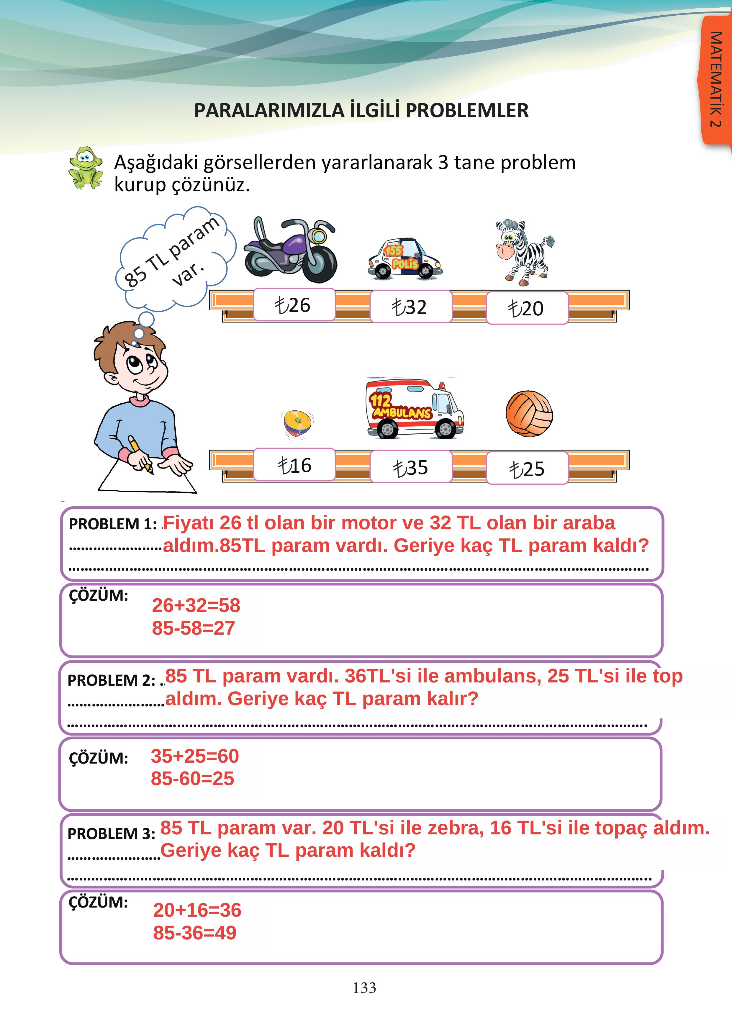 3. Sınıf Meb Yayınları Matematik Ders Kitabı Sayfa 133 Cevapları