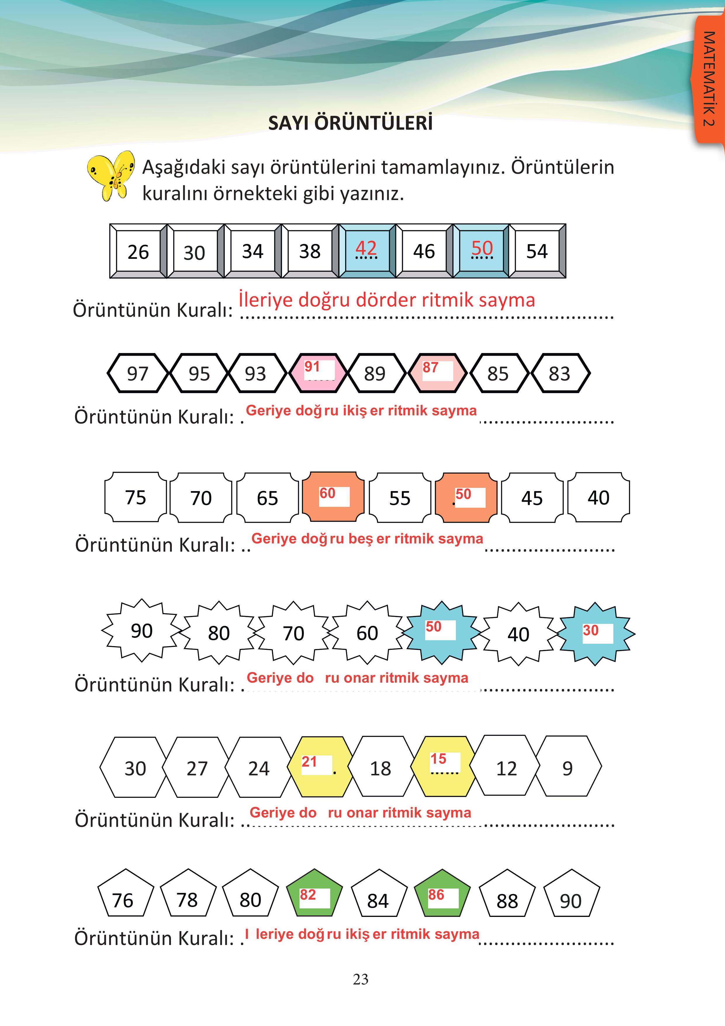 3. Sınıf Meb Yayınları Matematik Ders Kitabı Sayfa 23 Cevapları