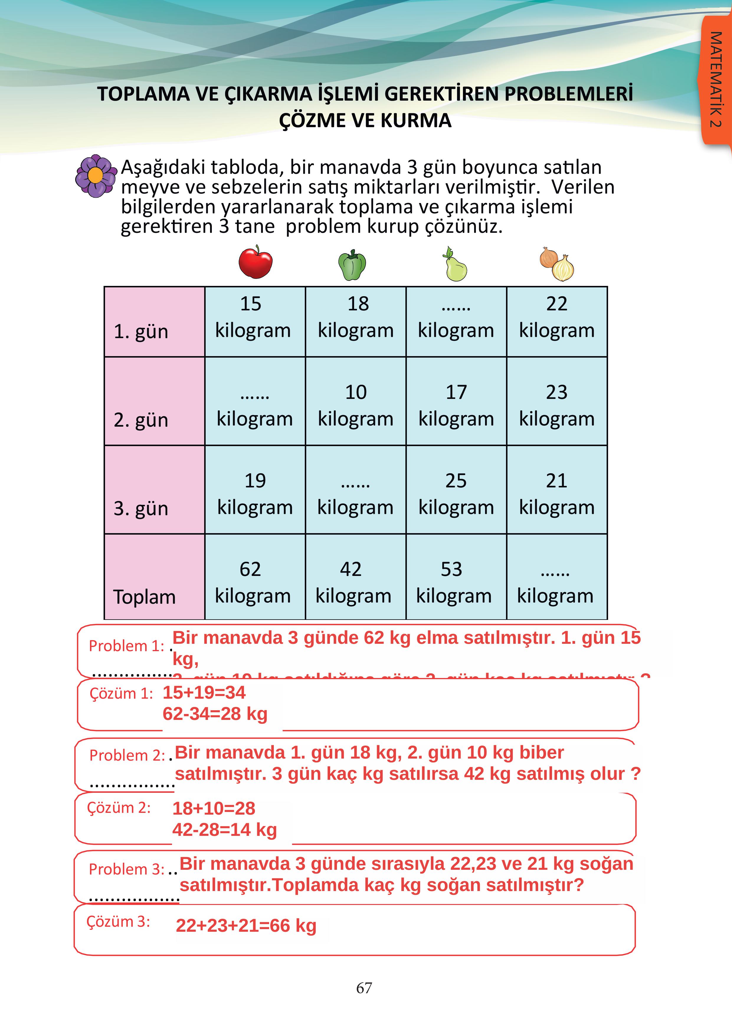 3. Sınıf Meb Yayınları Matematik Ders Kitabı Sayfa 67 Cevapları