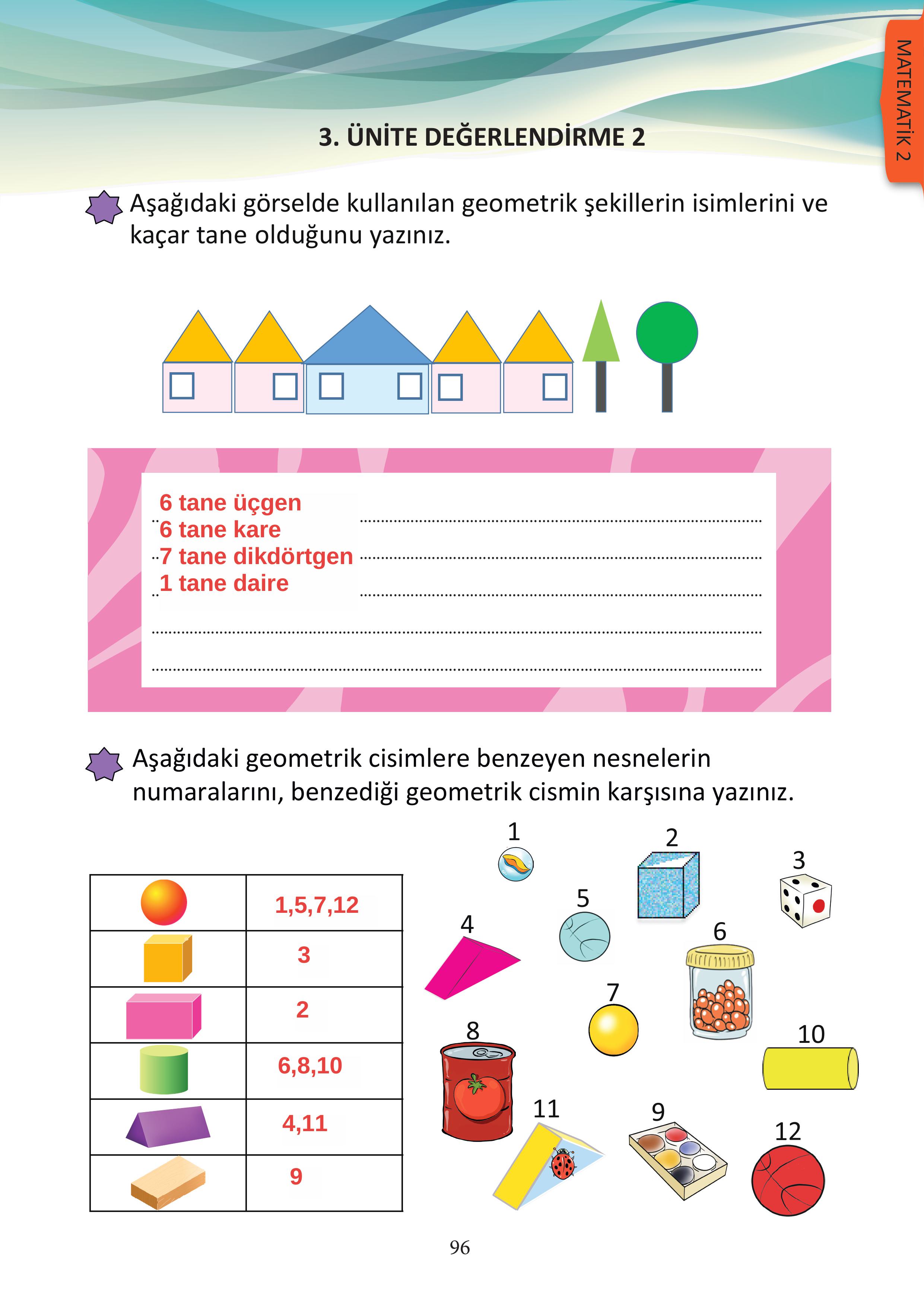 3. Sınıf Meb Yayınları Matematik Ders Kitabı Sayfa 96 Cevapları