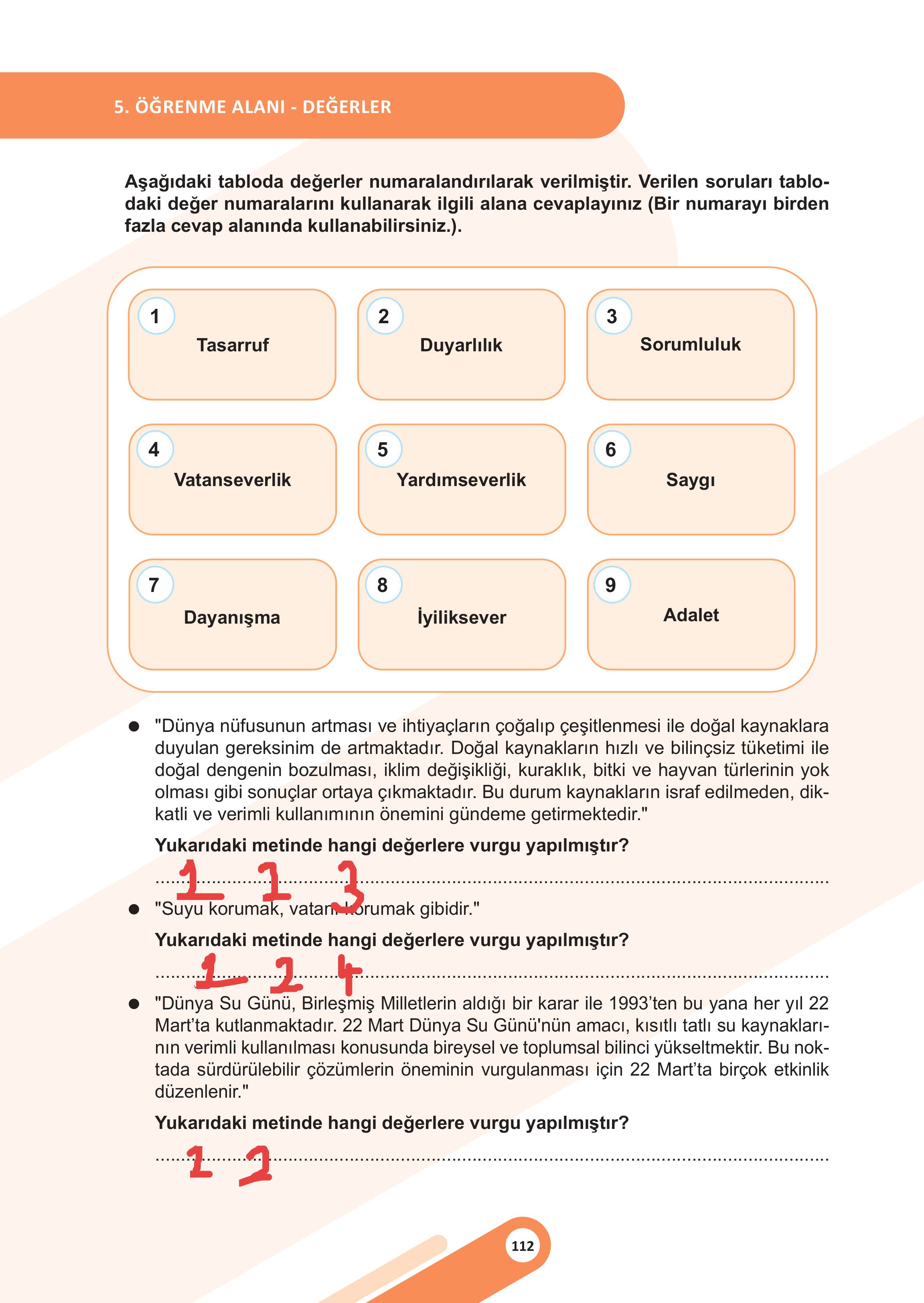 5. Sınıf Meb Yayınları Sosyal Bilgiler 2. Kitap Ders Kitabı Sayfa 112 Cevapları