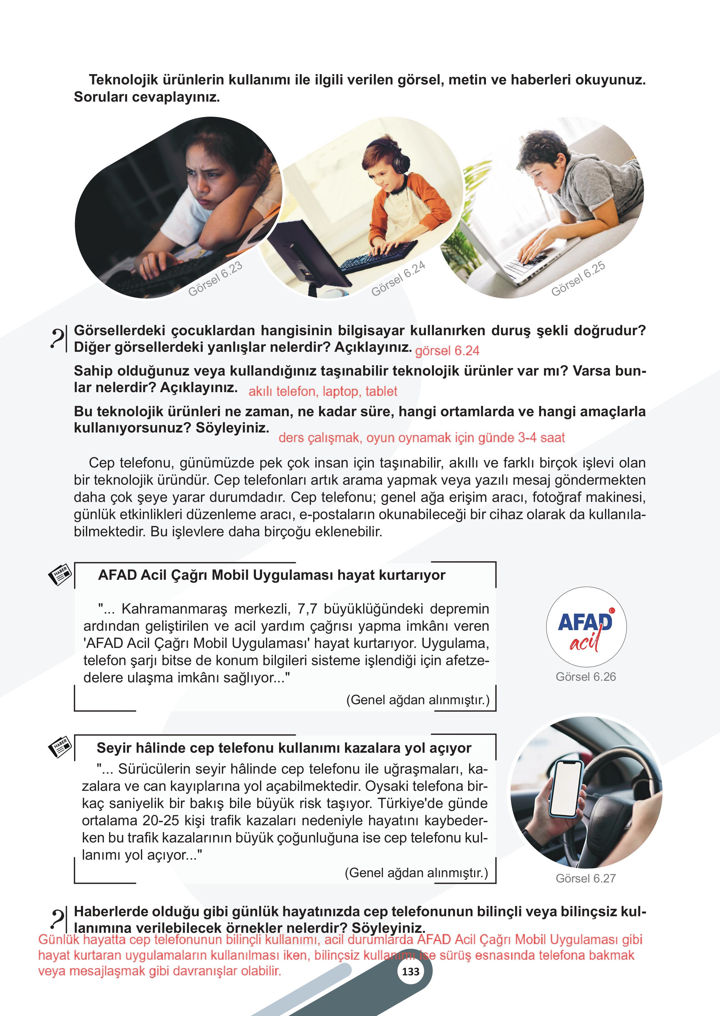 5. Sınıf Meb Yayınları Sosyal Bilgiler 2. Kitap Ders Kitabı Sayfa 133 Cevapları