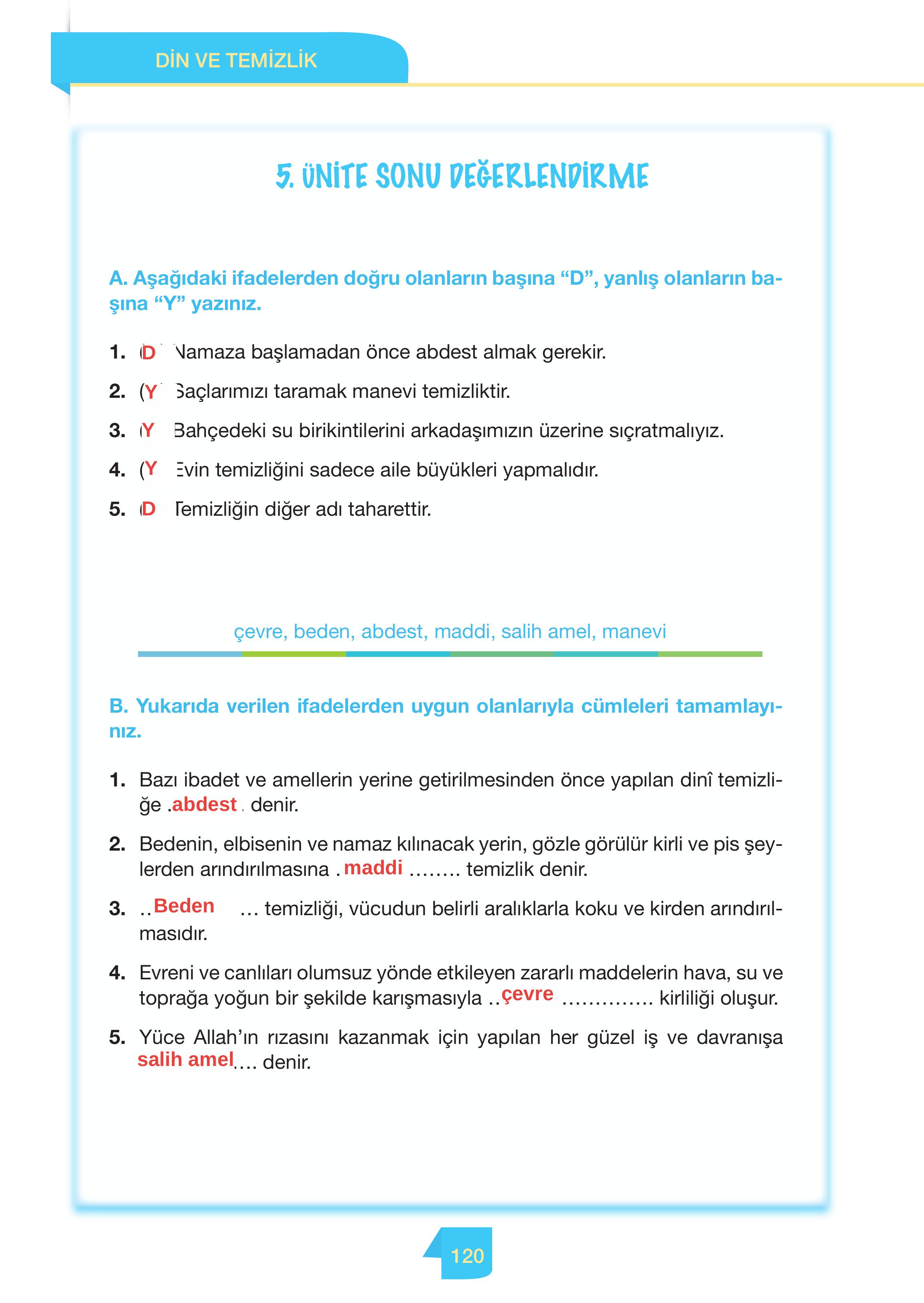 4. Sınıf Meb Yayınları Din Kültürü Ve Ahlak Bilgisi Ders Kitabı Sayfa 120 Cevapları 4. Sınıf Meb Yayınları Din Kültürü Ve Ahlak Bilgisi Ders Kitabı Sayfa 120 Cevapları