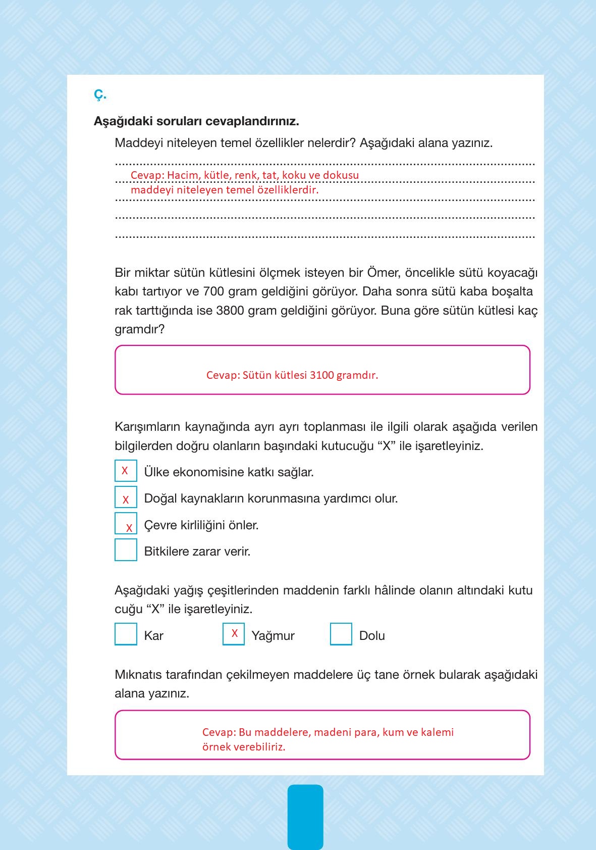 4. Sınıf Pasifik Yayınları Fen Bilimleri Ders Kitabı Sayfa 160 Cevapları