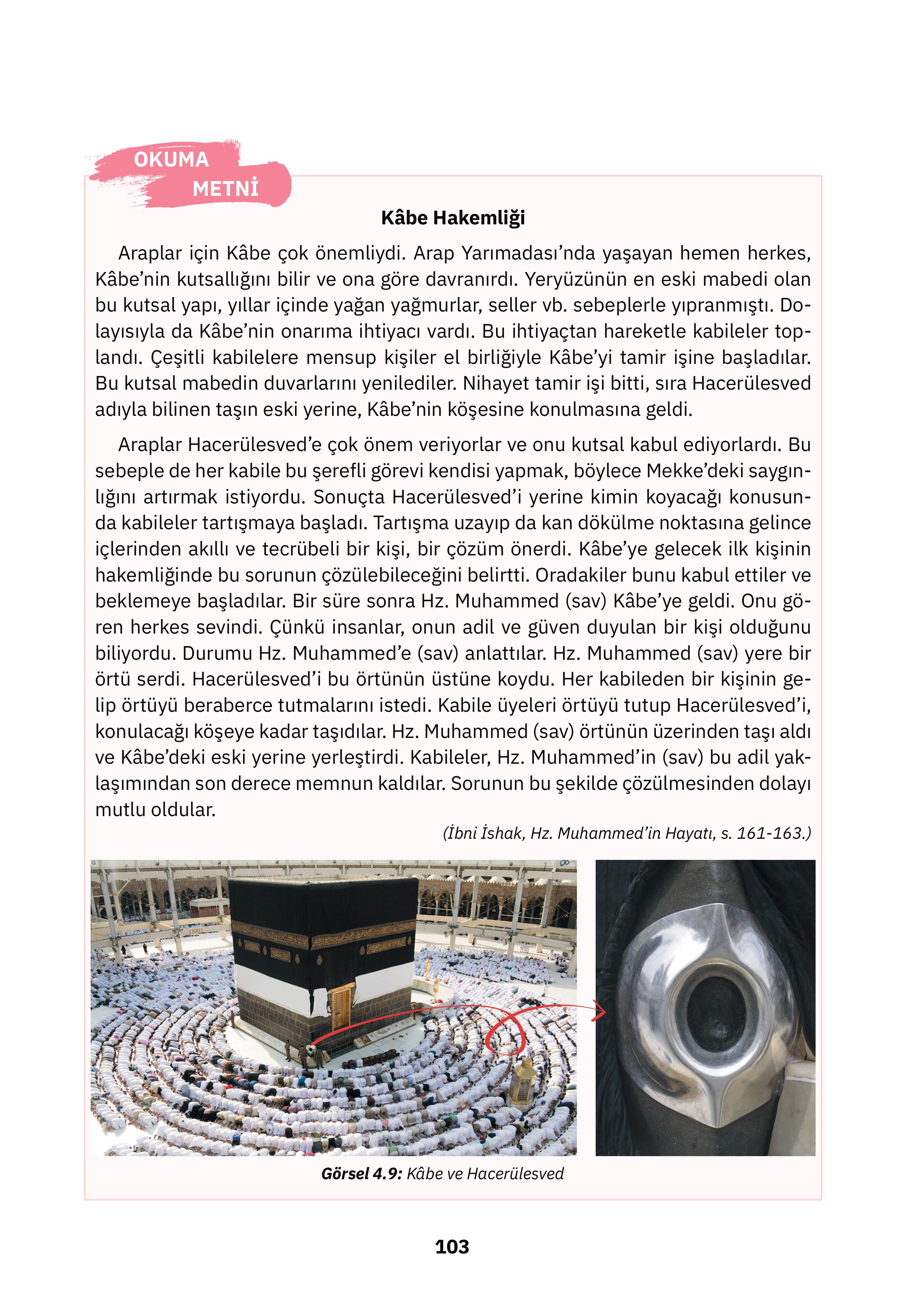 4. Sınıf Sdr İpekyolu Yayıncılık Din Kültürü Ve Ahlak Bilgisi Ders Kitabı Sayfa 103 Cevapları