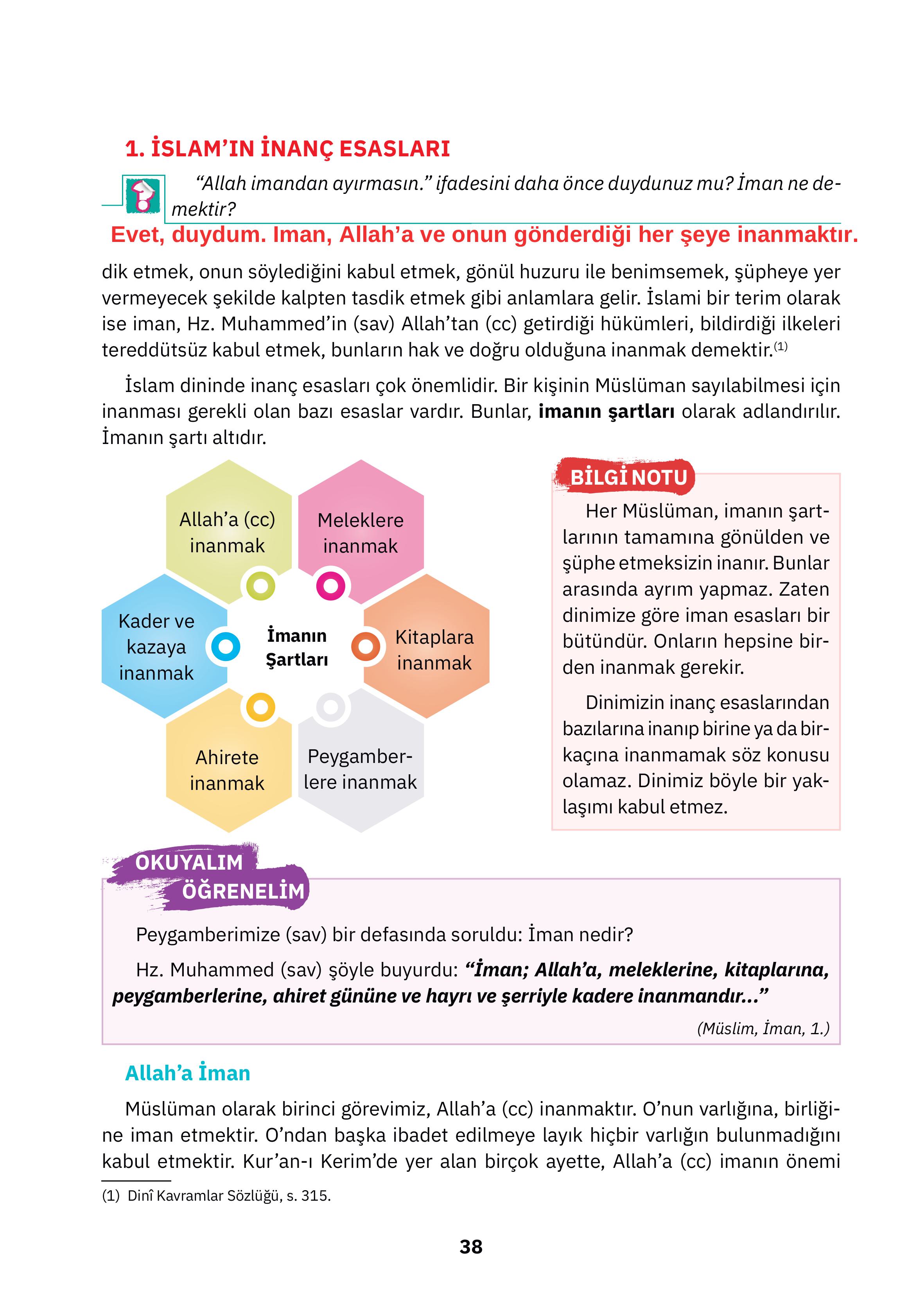 4. Sınıf Sdr İpekyolu Yayıncılık Din Kültürü Ve Ahlak Bilgisi Ders Kitabı Sayfa 38 Cevapları