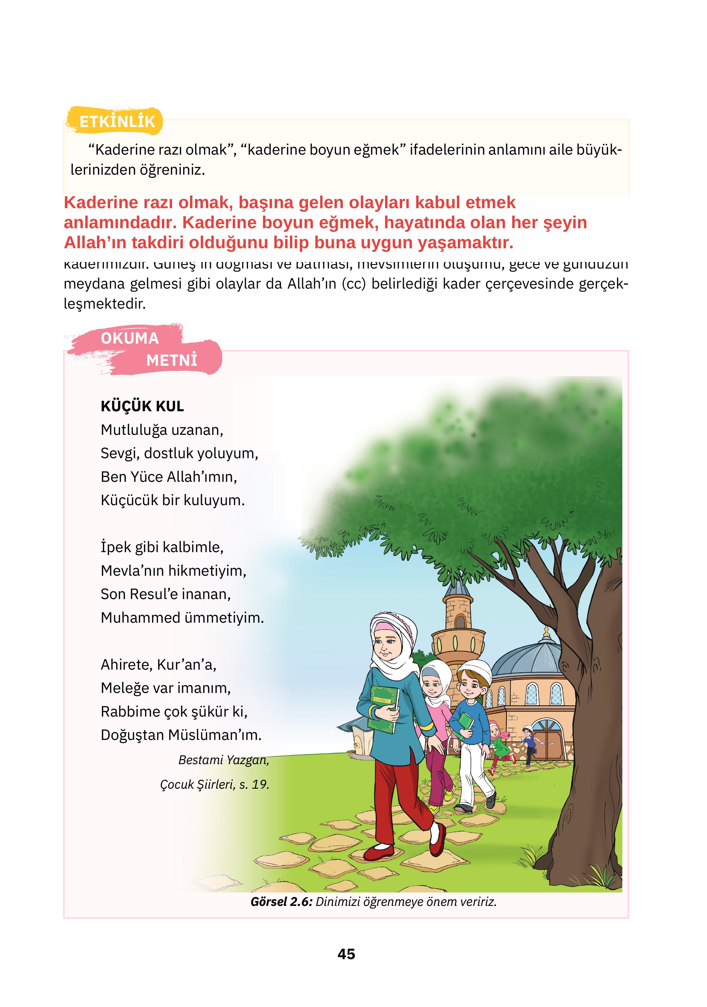 4. Sınıf Sdr İpekyolu Yayıncılık Din Kültürü Ve Ahlak Bilgisi Ders Kitabı Sayfa 45 Cevapları