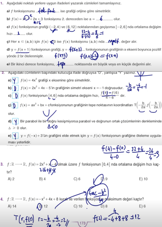 11. Sınıf Sdr Dikey Yayıncılık Matematik Ders Kitabı Sayfa 173 Cevapları 11. Sınıf Sdr Dikey Yayıncılık Matematik Ders Kitabı Sayfa 173 Cevapları