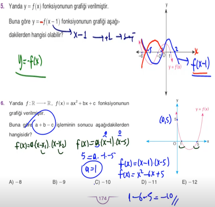 11. Sınıf Sdr Dikey Yayıncılık Matematik Ders Kitabı Sayfa 174 Cevapları