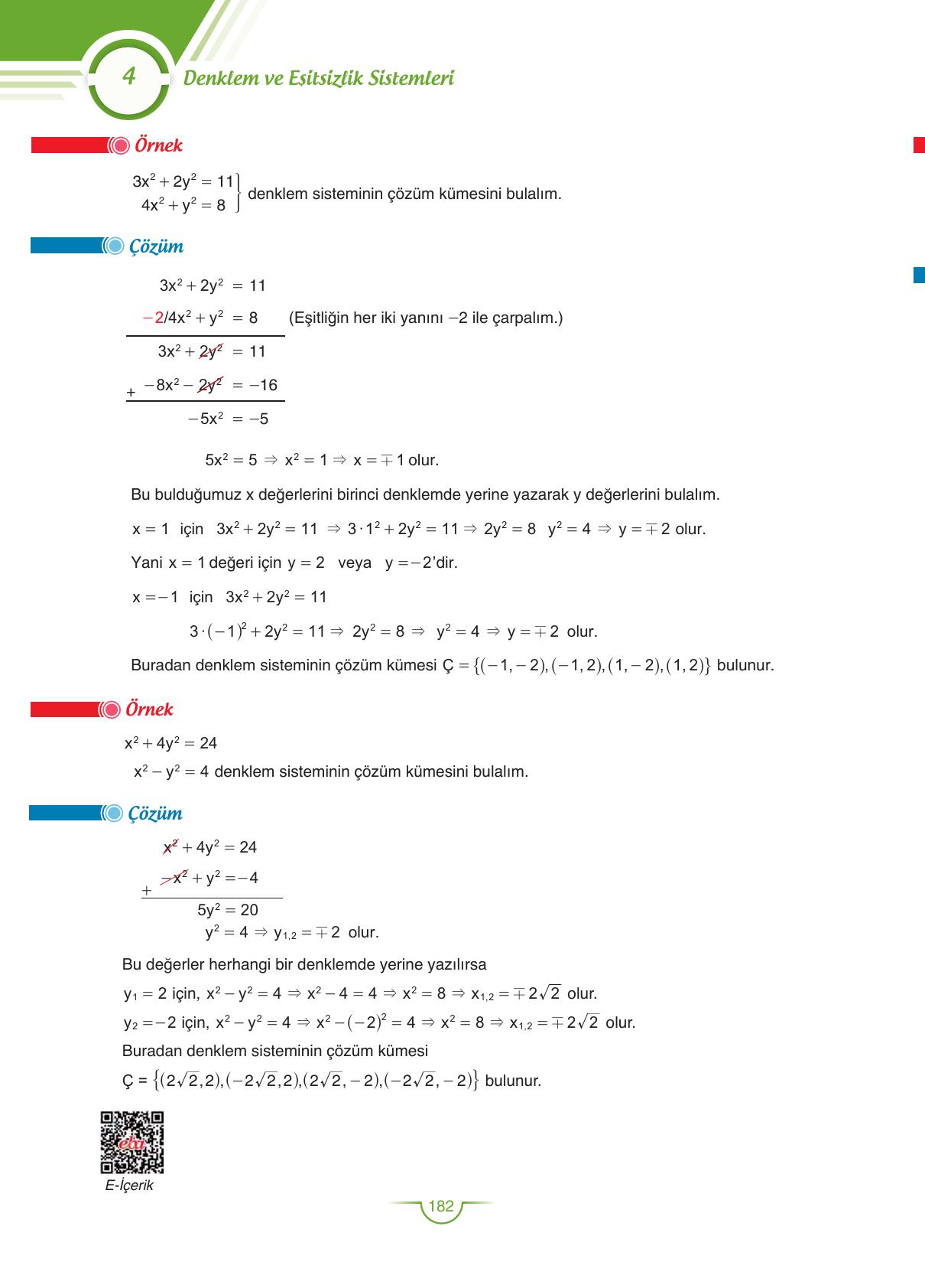 11. Sınıf Sdr Dikey Yayıncılık Matematik Ders Kitabı Sayfa 182 Cevapları