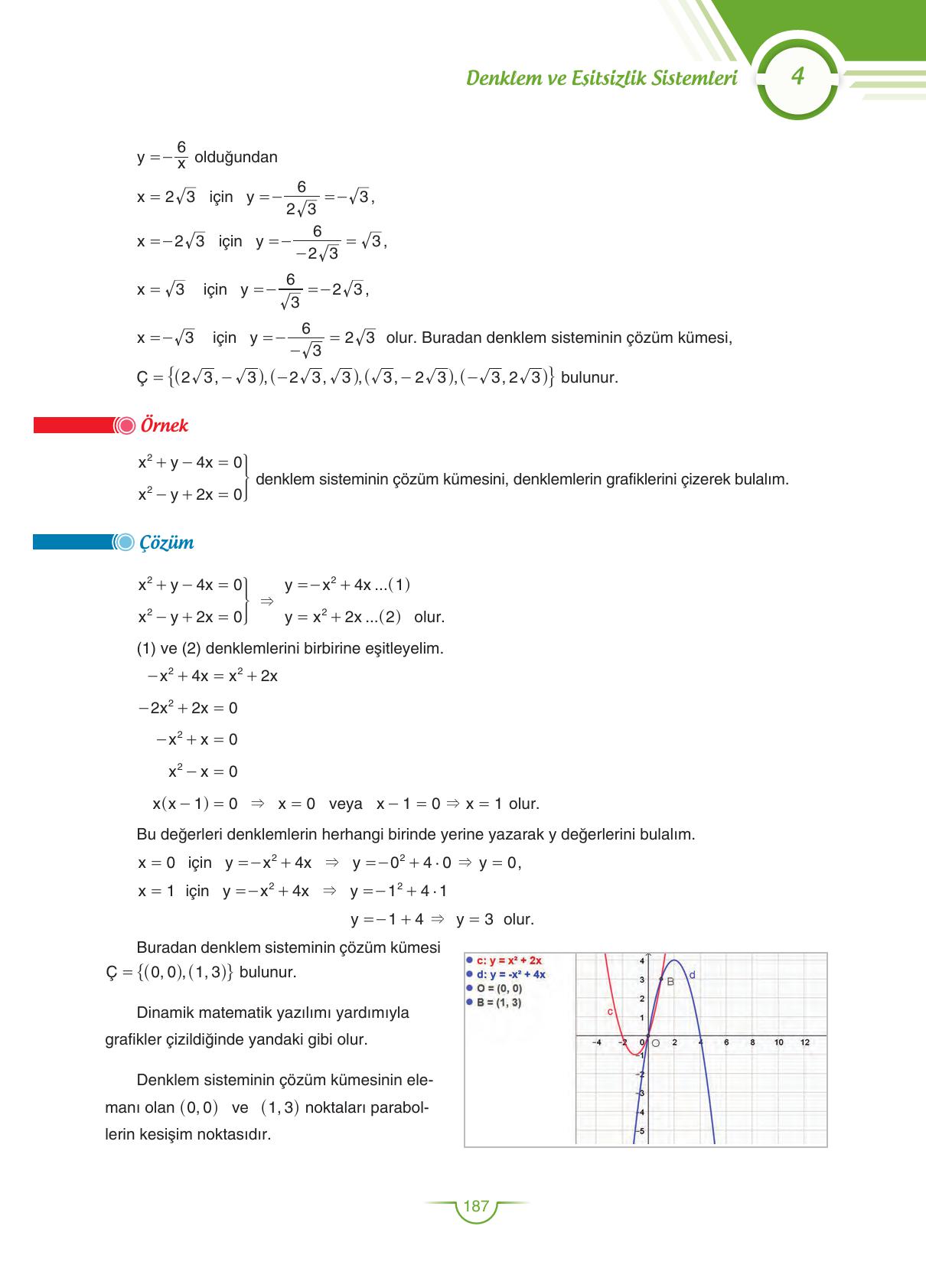 11. Sınıf Sdr Dikey Yayıncılık Matematik Ders Kitabı Sayfa 187 Cevapları