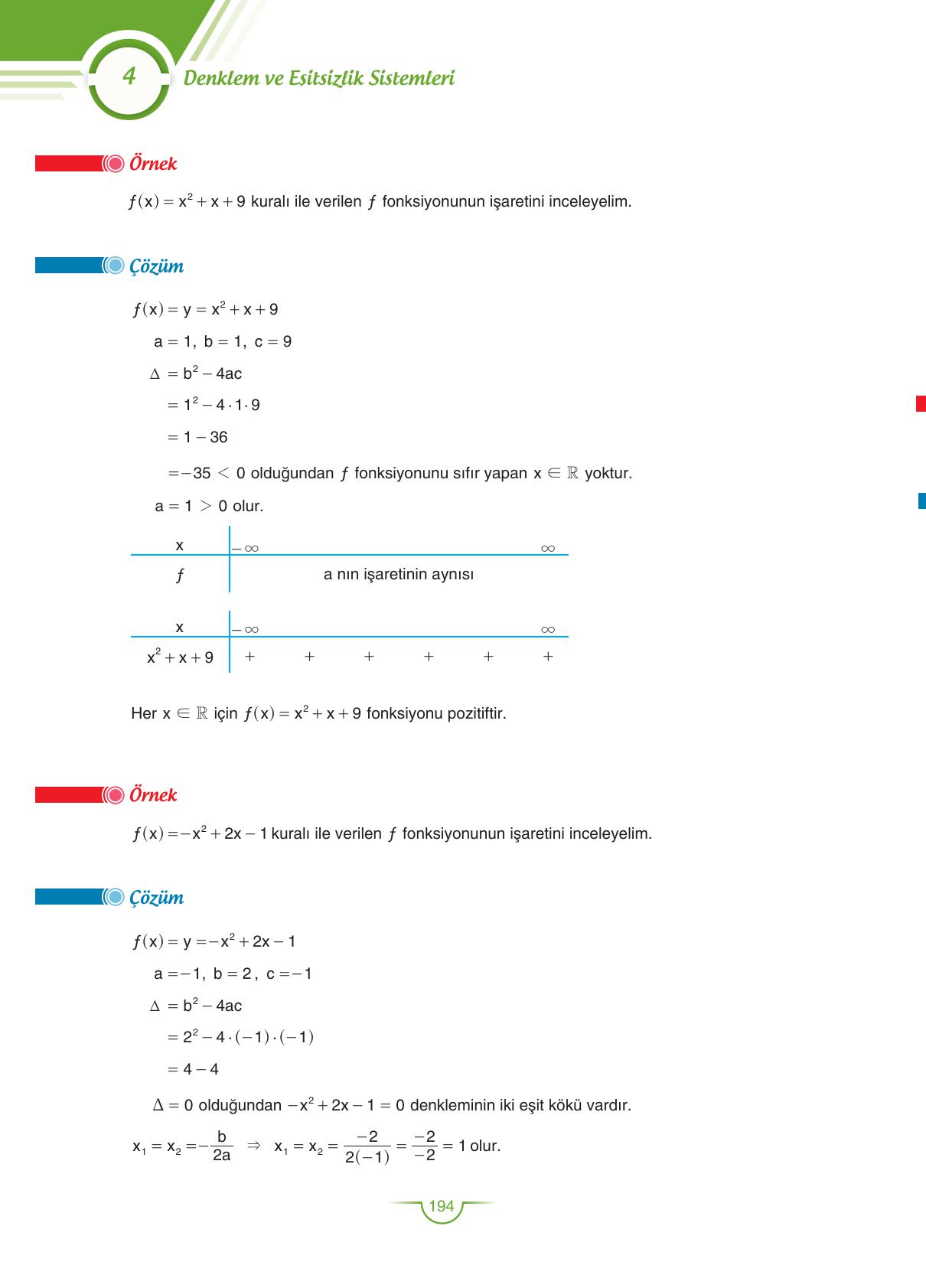 11. Sınıf Sdr Dikey Yayıncılık Matematik Ders Kitabı Sayfa 194 Cevapları
