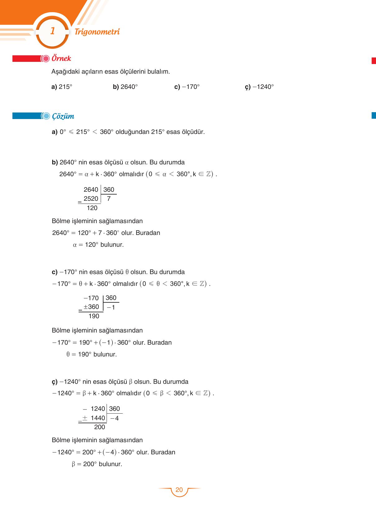 11. Sınıf Sdr Dikey Yayıncılık Matematik Ders Kitabı Sayfa 20 Cevapları