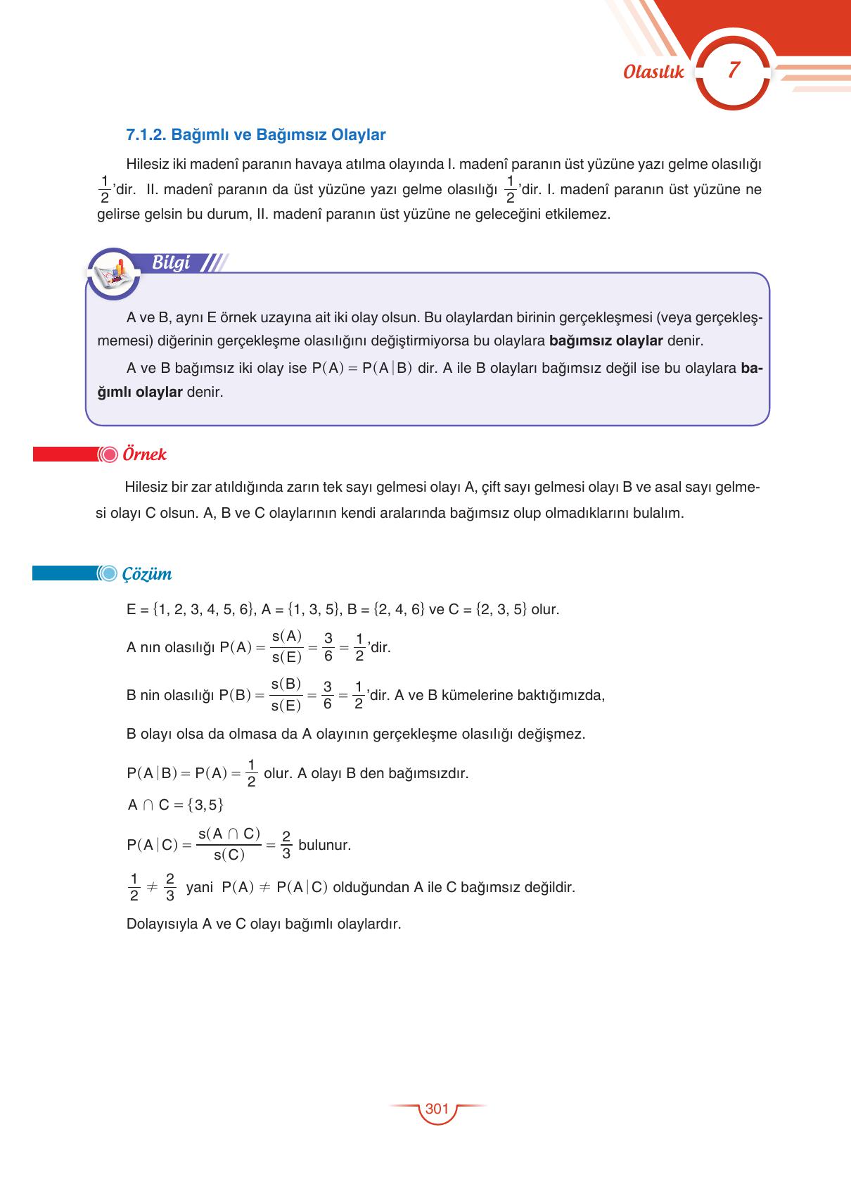 11. Sınıf Sdr Dikey Yayıncılık Matematik Ders Kitabı Sayfa 301 Cevapları