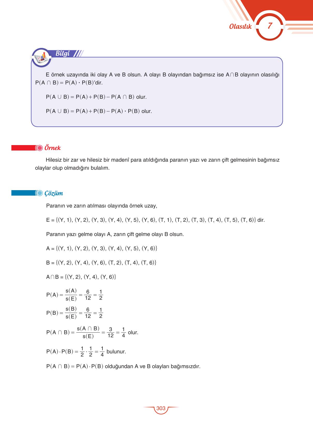 11. Sınıf Sdr Dikey Yayıncılık Matematik Ders Kitabı Sayfa 303 Cevapları