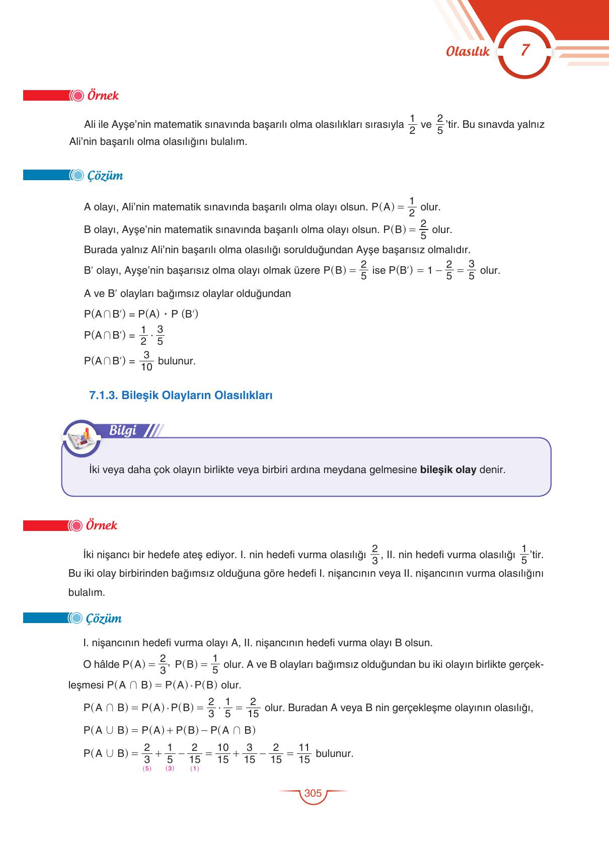 11. Sınıf Sdr Dikey Yayıncılık Matematik Ders Kitabı Sayfa 305 Cevapları