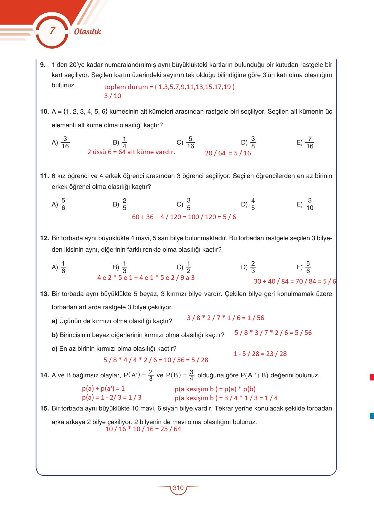 11. Sınıf Sdr Dikey Yayıncılık Matematik Ders Kitabı Sayfa 310 Cevapları 11. Sınıf Sdr Dikey Yayıncılık Matematik Ders Kitabı Sayfa 310 Cevapları