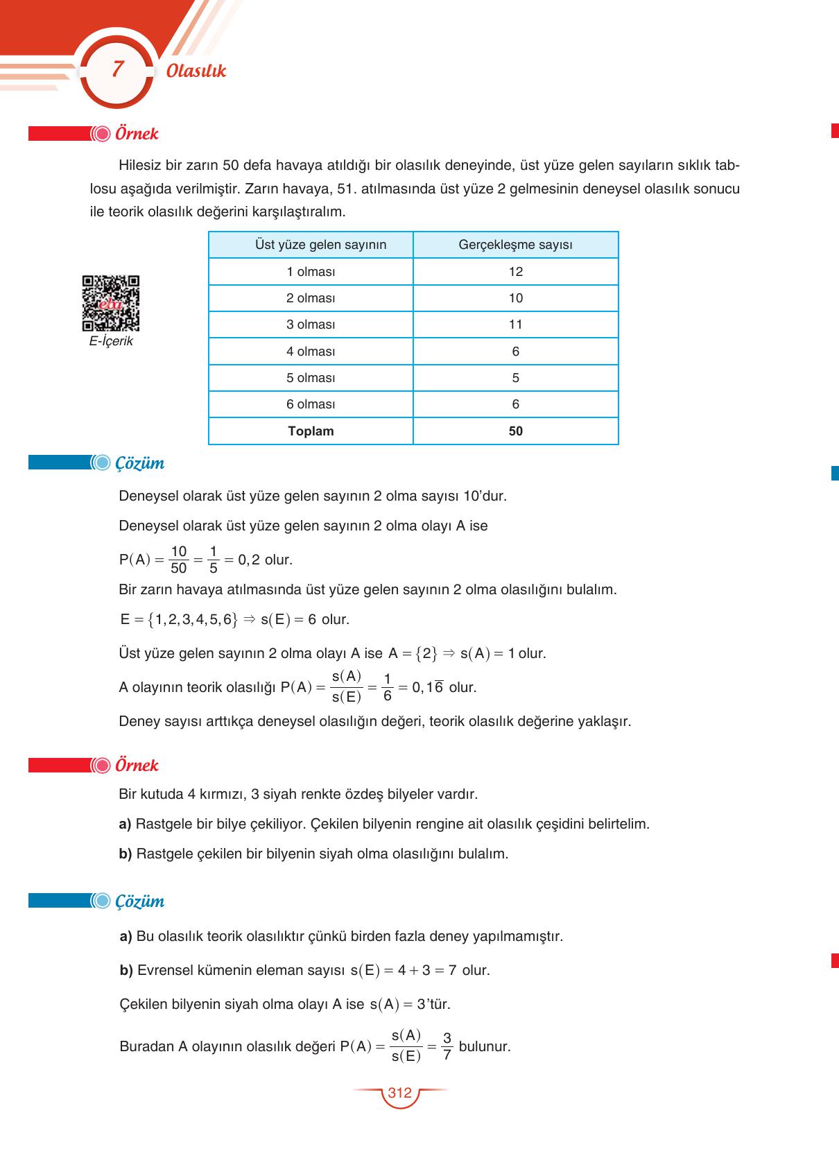 11. Sınıf Sdr Dikey Yayıncılık Matematik Ders Kitabı Sayfa 312 Cevapları