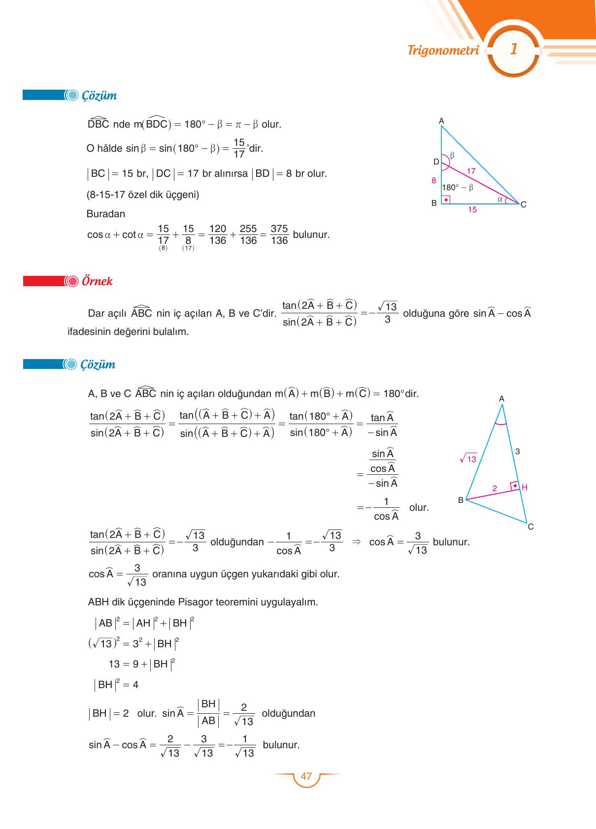 11. Sınıf Sdr Dikey Yayıncılık Matematik Ders Kitabı Sayfa 47 Cevapları 11. Sınıf Sdr Dikey Yayıncılık Matematik Ders Kitabı Sayfa 47 Cevapları