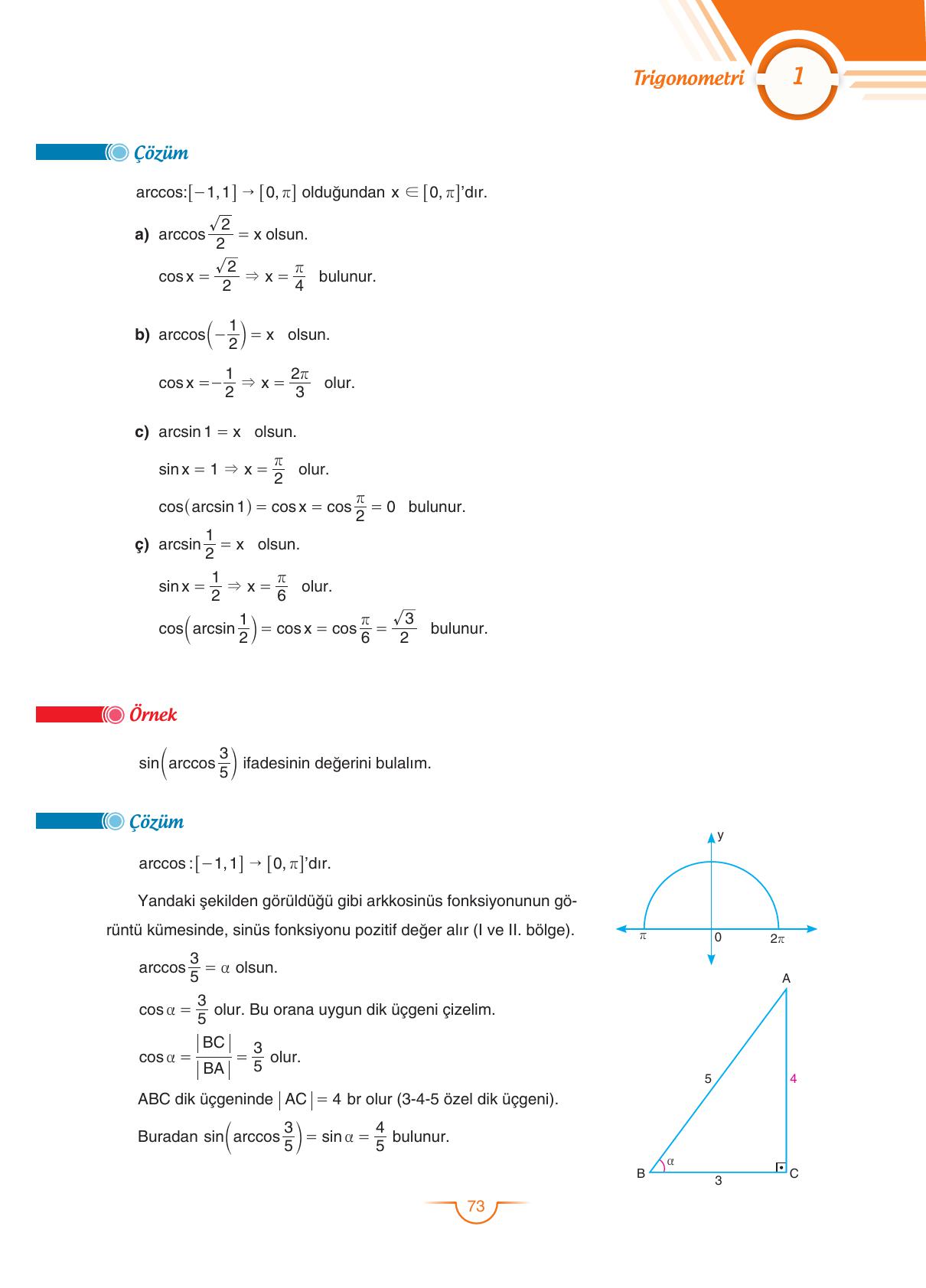11. Sınıf Sdr Dikey Yayıncılık Matematik Ders Kitabı Sayfa 73 Cevapları