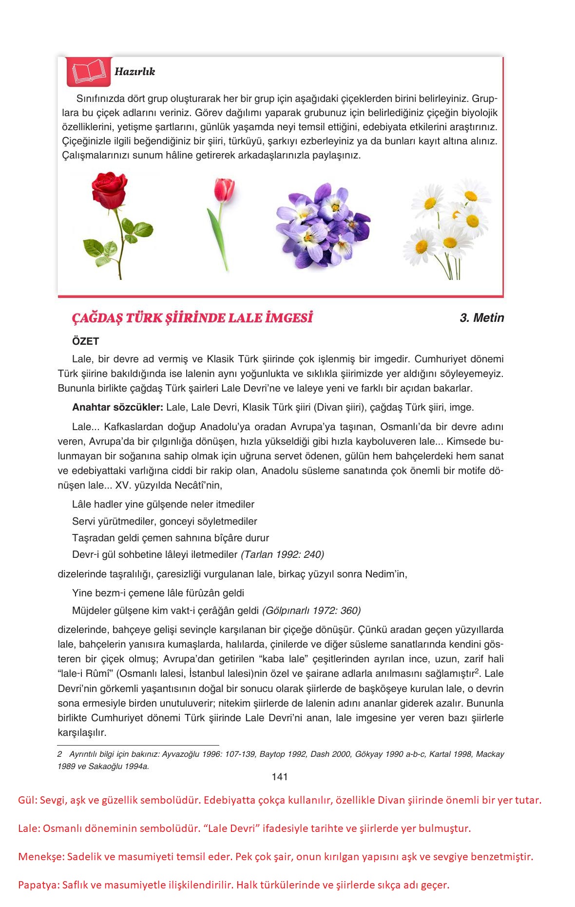 11. Sınıf Gizem Yayınları Türk Dili Ve Edebiyatı Ders Kitabı Sayfa 141 Cevapları