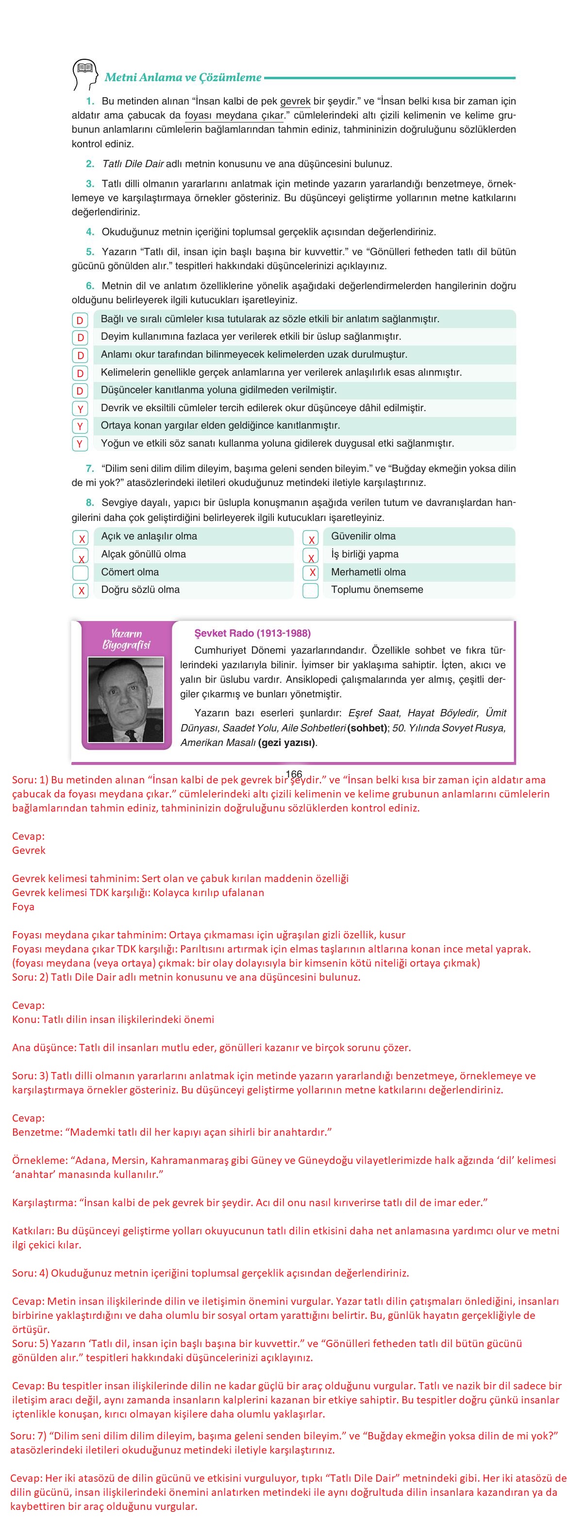 11. Sınıf Gizem Yayınları Türk Dili Ve Edebiyatı Ders Kitabı Sayfa 166 Cevapları 11. Sınıf Gizem Yayınları Türk Dili Ve Edebiyatı Ders Kitabı Sayfa 166 Cevapları