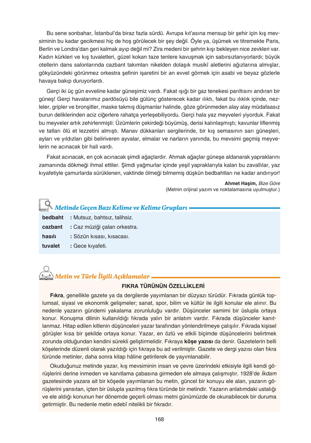 11. Sınıf Gizem Yayınları Türk Dili Ve Edebiyatı Ders Kitabı Sayfa 168 Cevapları 11. Sınıf Gizem Yayınları Türk Dili Ve Edebiyatı Ders Kitabı Sayfa 168 Cevapları