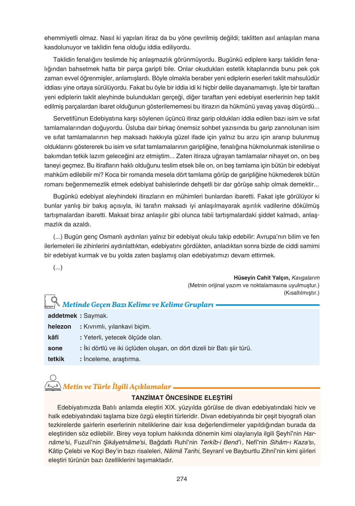 11. Sınıf Gizem Yayınları Türk Dili Ve Edebiyatı Ders Kitabı Sayfa 274 Cevapları 11. Sınıf Gizem Yayınları Türk Dili Ve Edebiyatı Ders Kitabı Sayfa 274 Cevapları