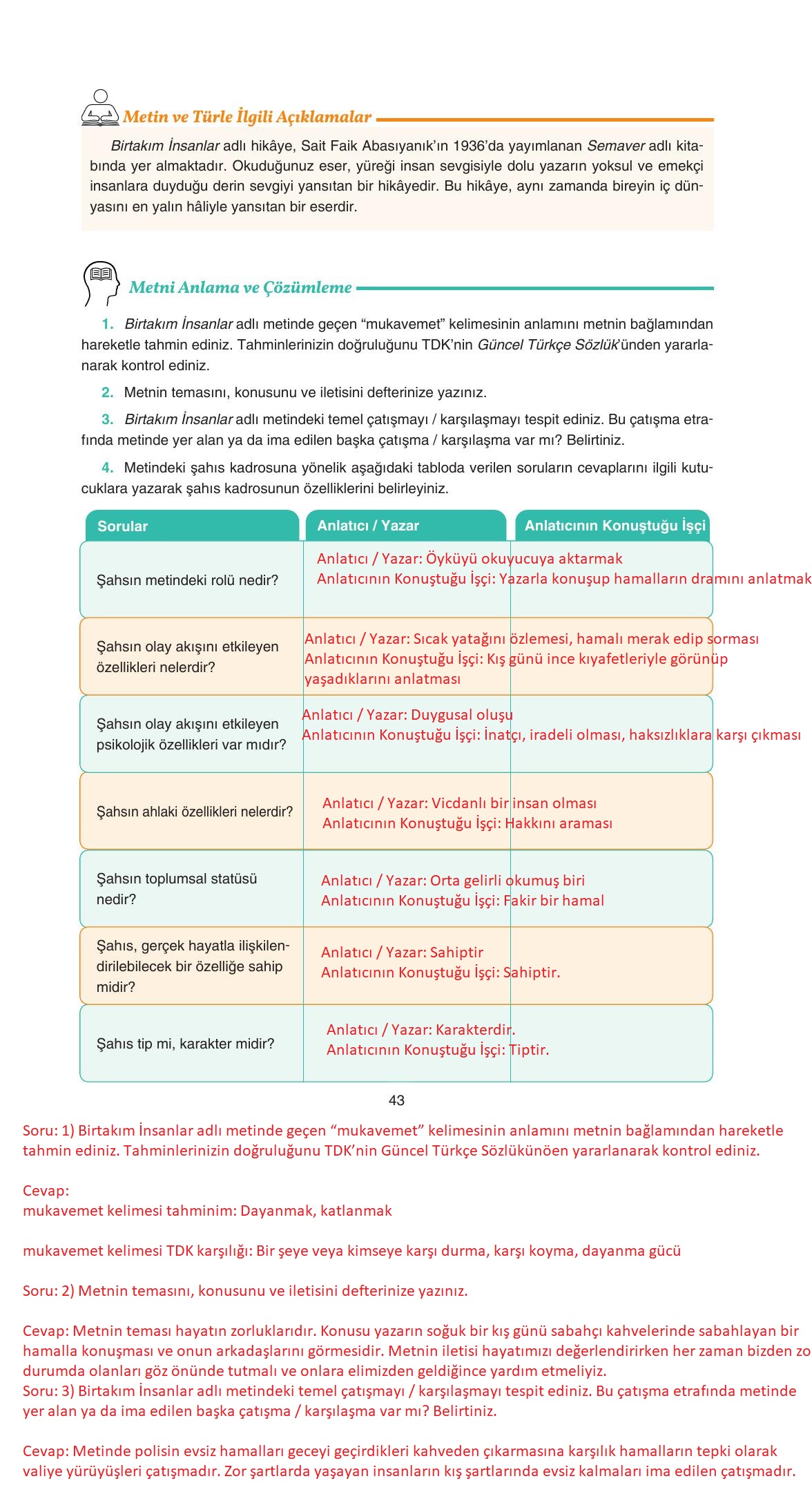 11. Sınıf Gizem Yayınları Türk Dili Ve Edebiyatı Ders Kitabı Sayfa 43 Cevapları 11. Sınıf Gizem Yayınları Türk Dili Ve Edebiyatı Ders Kitabı Sayfa 43 Cevapları