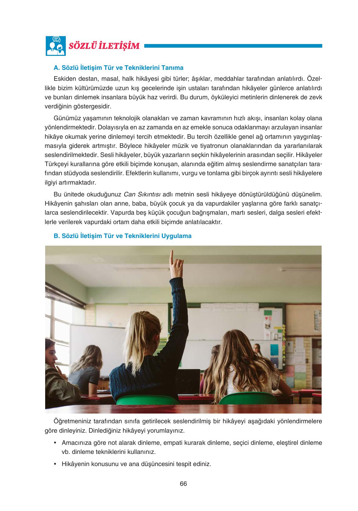 11. Sınıf Gizem Yayınları Türk Dili Ve Edebiyatı Ders Kitabı Sayfa 66 Cevapları