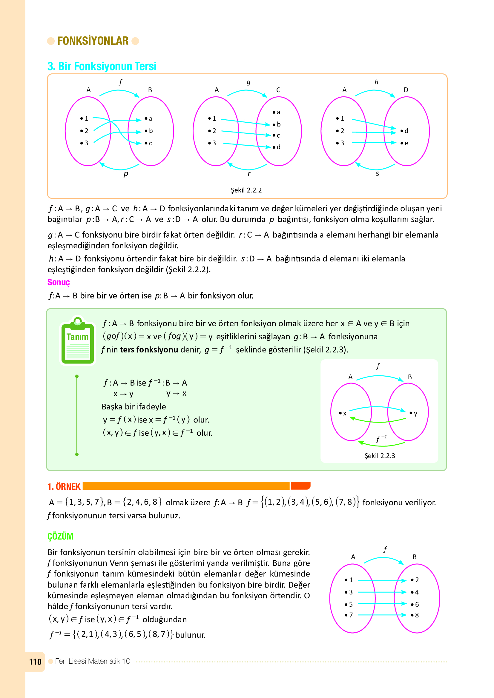 10. Sınıf Meb Yayınları Fen Lisesi Matematik Ders Kitabı Sayfa 110 Cevapları