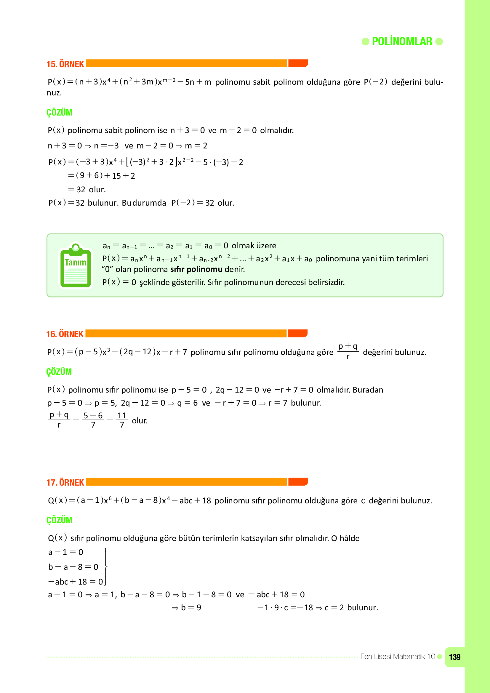 10. Sınıf Meb Yayınları Fen Lisesi Matematik Ders Kitabı Sayfa 139 Cevapları 10. Sınıf Meb Yayınları Fen Lisesi Matematik Ders Kitabı Sayfa 139 Cevapları