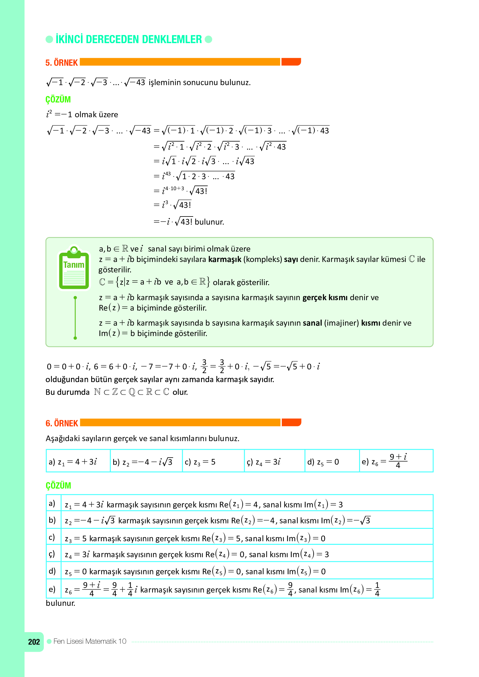 10. Sınıf Meb Yayınları Fen Lisesi Matematik Ders Kitabı Sayfa 202 Cevapları 10. Sınıf Meb Yayınları Fen Lisesi Matematik Ders Kitabı Sayfa 202 Cevapları