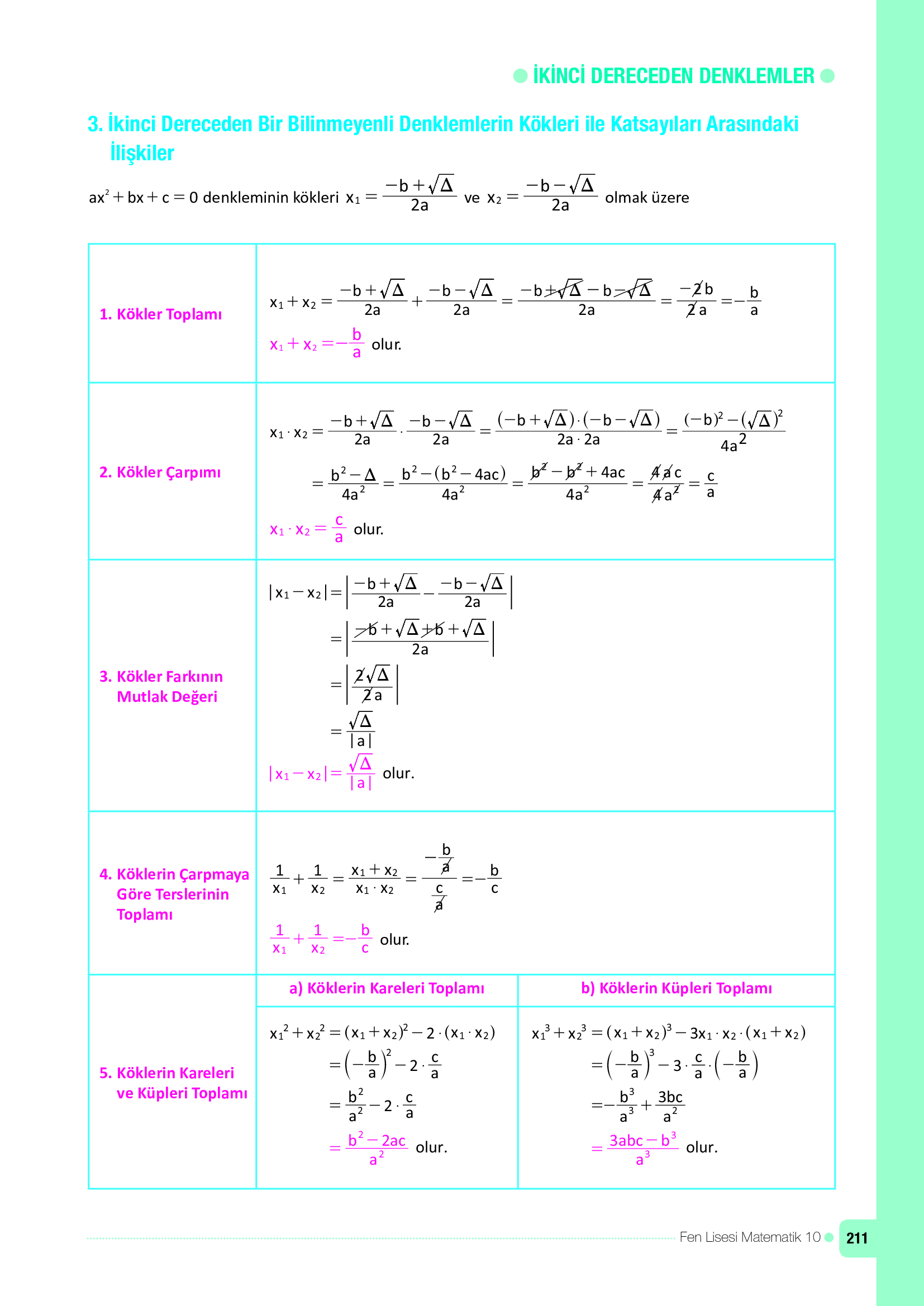 10. Sınıf Meb Yayınları Fen Lisesi Matematik Ders Kitabı Sayfa 211 Cevapları 10. Sınıf Meb Yayınları Fen Lisesi Matematik Ders Kitabı Sayfa 211 Cevapları