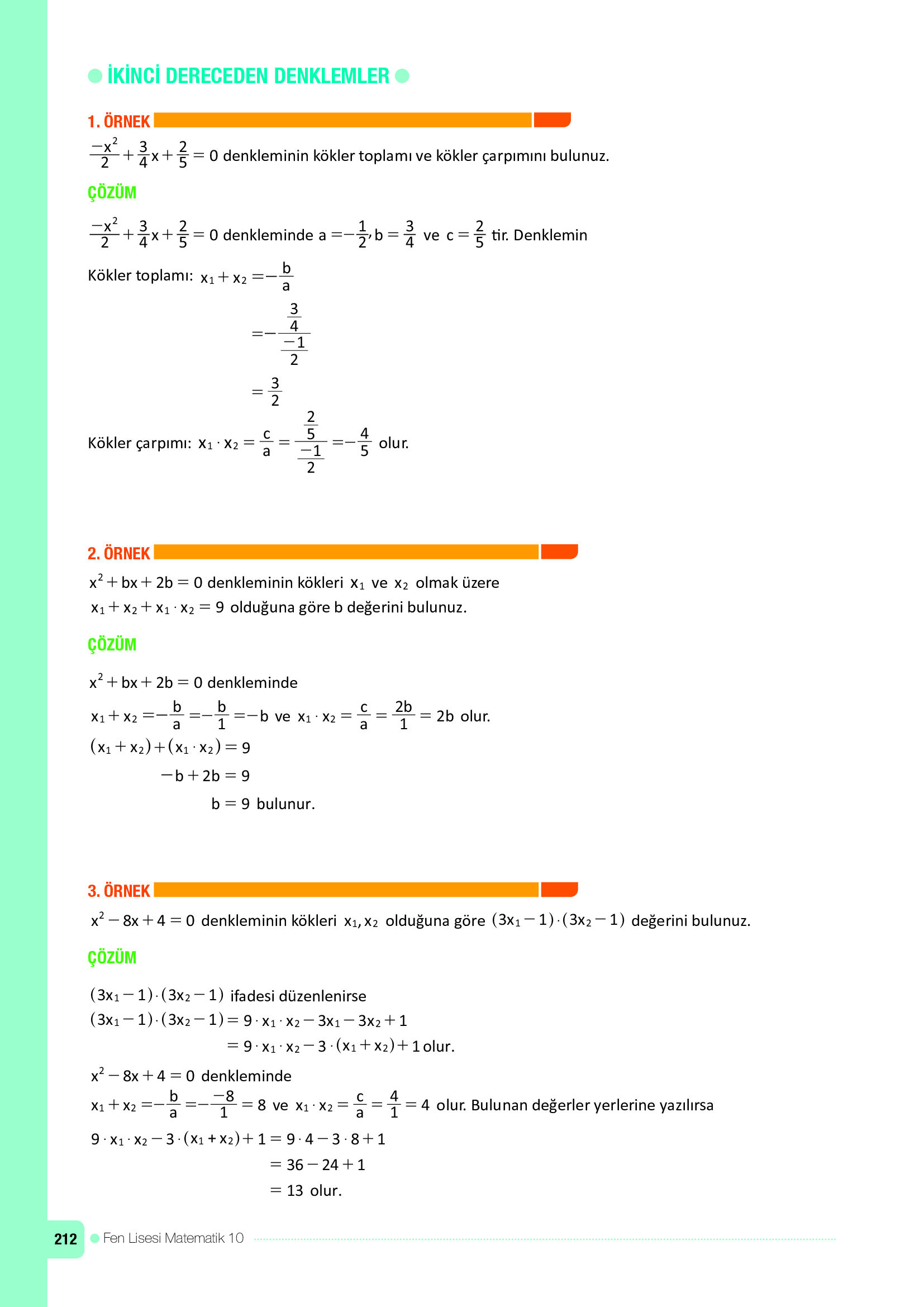 10. Sınıf Meb Yayınları Fen Lisesi Matematik Ders Kitabı Sayfa 212 Cevapları 10. Sınıf Meb Yayınları Fen Lisesi Matematik Ders Kitabı Sayfa 212 Cevapları