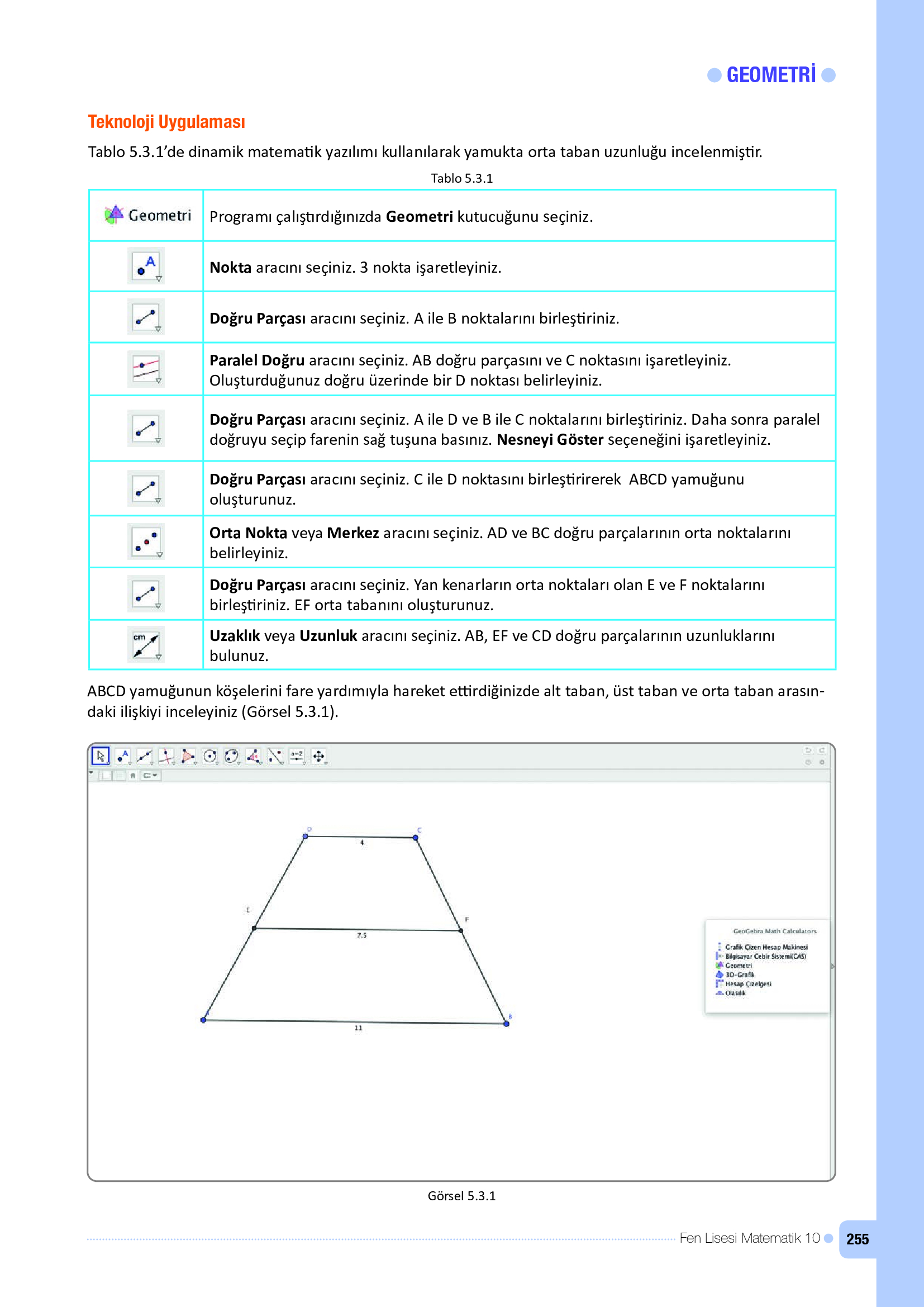 10. Sınıf Meb Yayınları Fen Lisesi Matematik Ders Kitabı Sayfa 255 Cevapları