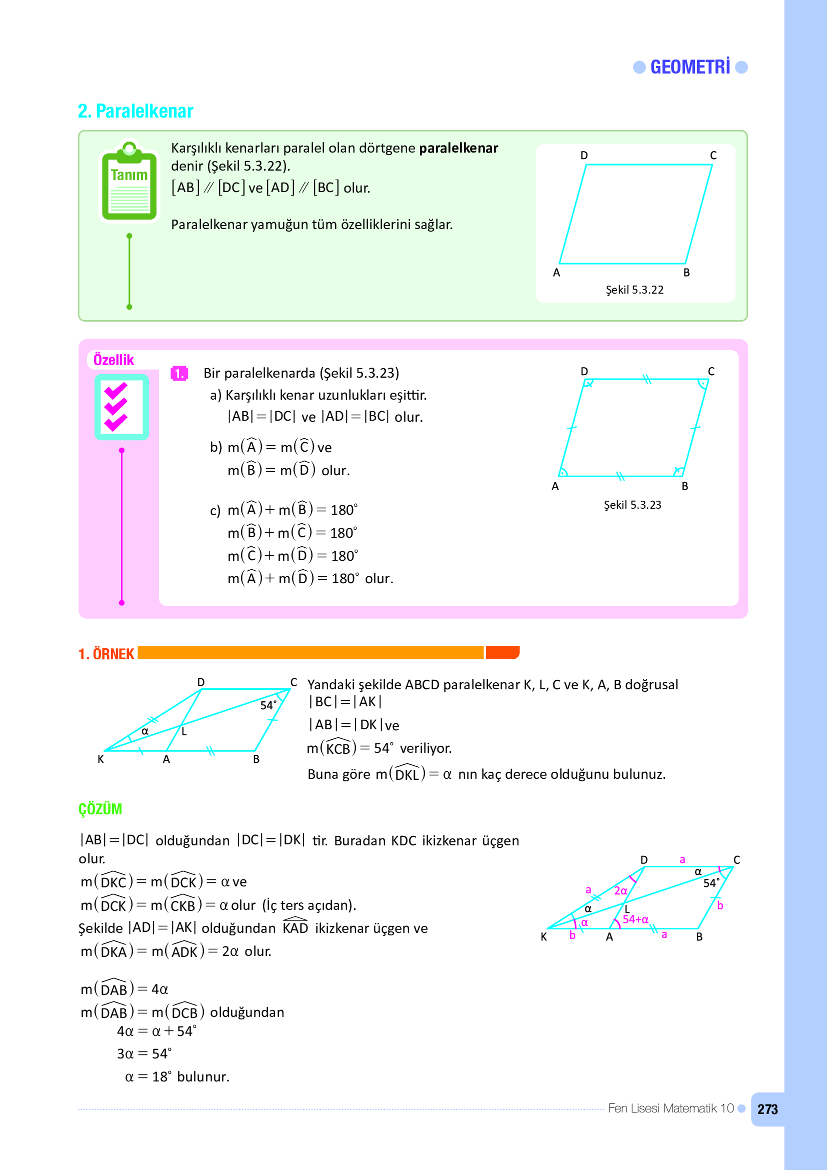 10. Sınıf Meb Yayınları Fen Lisesi Matematik Ders Kitabı Sayfa 273 Cevapları