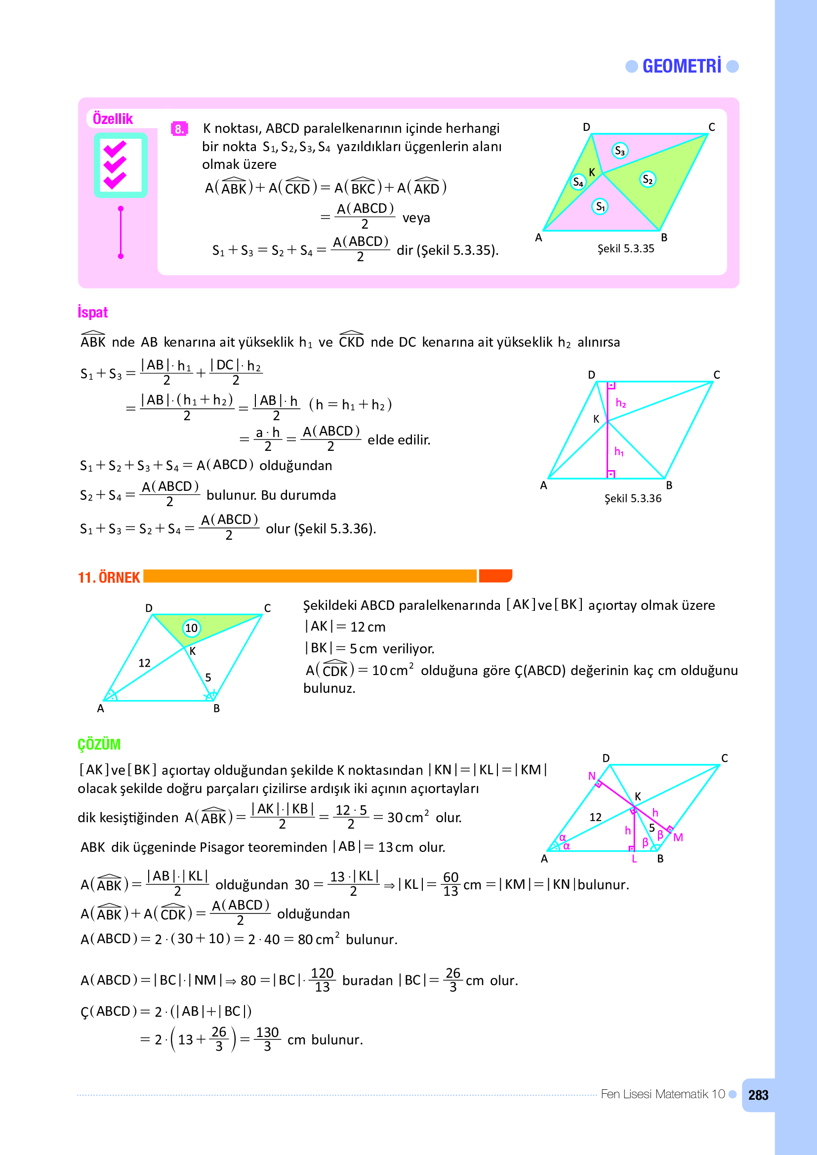 10. Sınıf Meb Yayınları Fen Lisesi Matematik Ders Kitabı Sayfa 283 Cevapları
