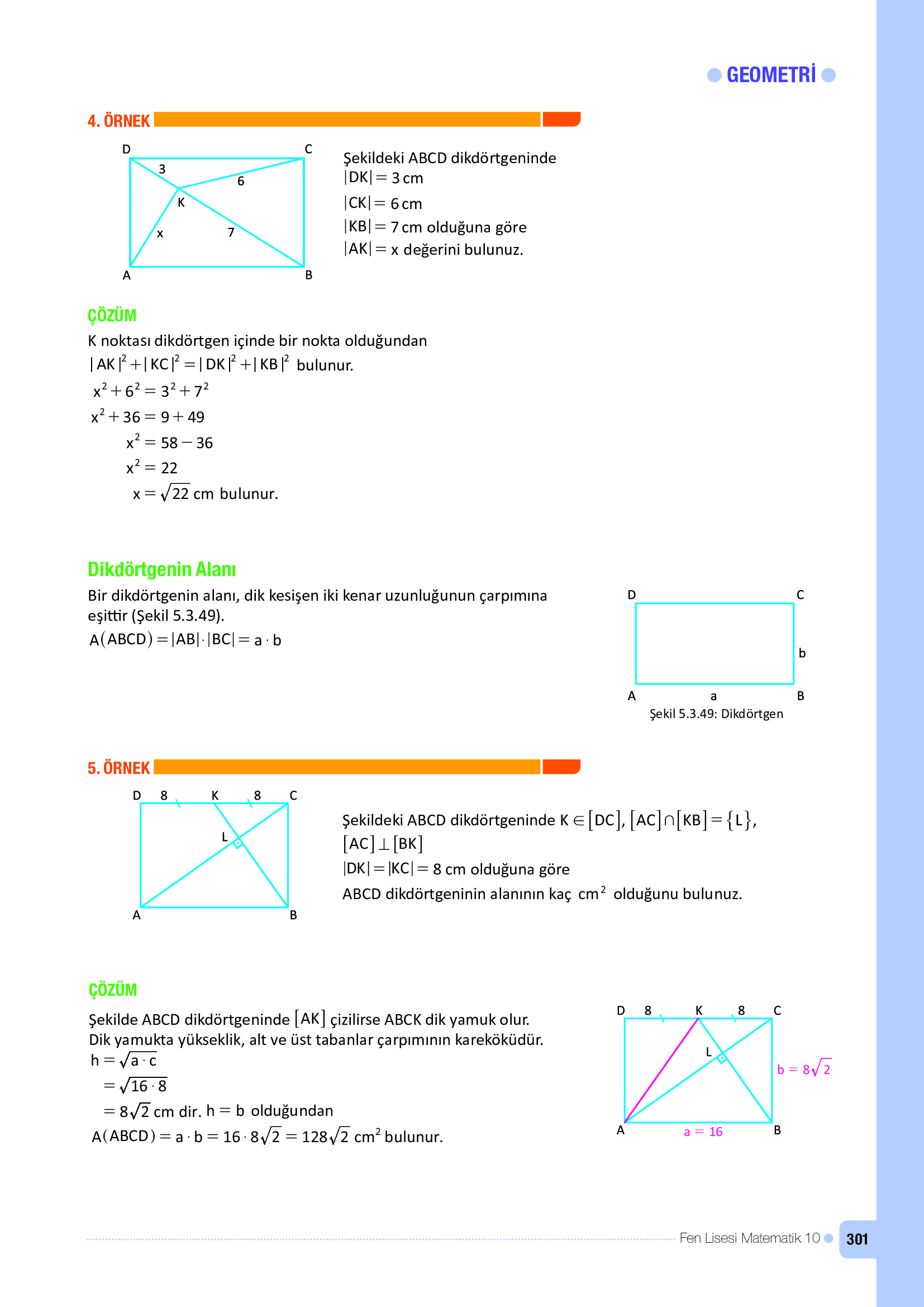 10. Sınıf Meb Yayınları Fen Lisesi Matematik Ders Kitabı Sayfa 301 Cevapları