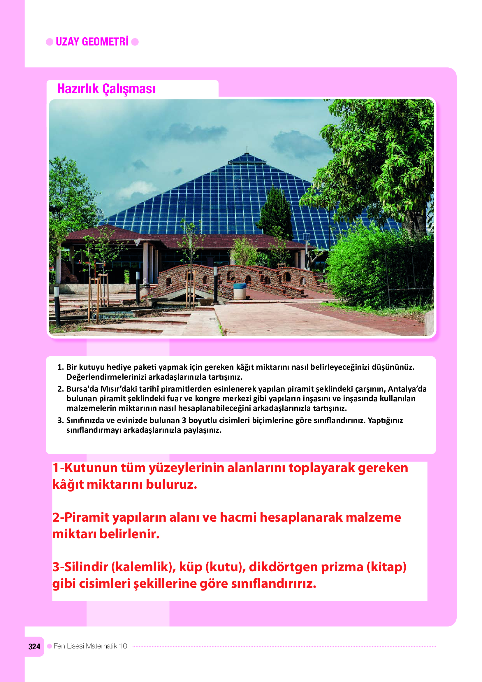 10. Sınıf Meb Yayınları Fen Lisesi Matematik Ders Kitabı Sayfa 324 Cevapları 10. Sınıf Meb Yayınları Fen Lisesi Matematik Ders Kitabı Sayfa 324 Cevapları