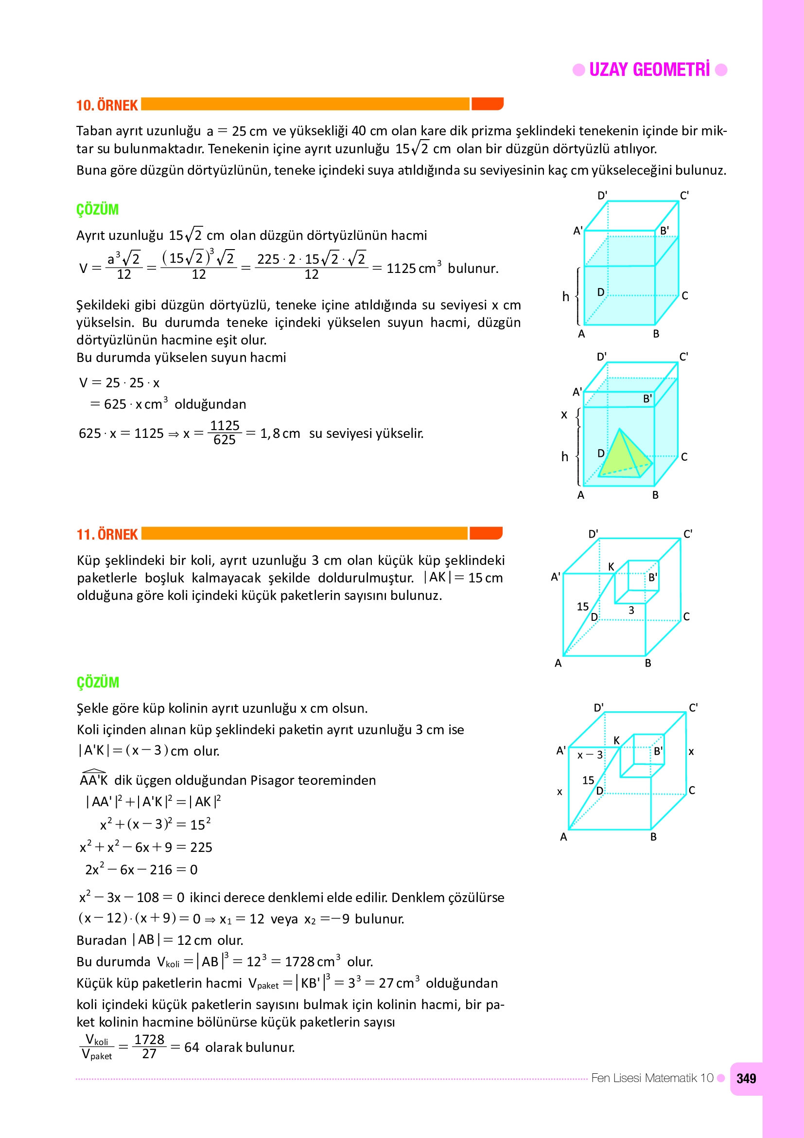 10. Sınıf Meb Yayınları Fen Lisesi Matematik Ders Kitabı Sayfa 349 Cevapları